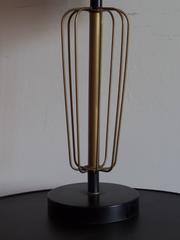 Pair of French Mid-Century Modern Enameled Steel, Wire Sphere Table Lamps, 1950