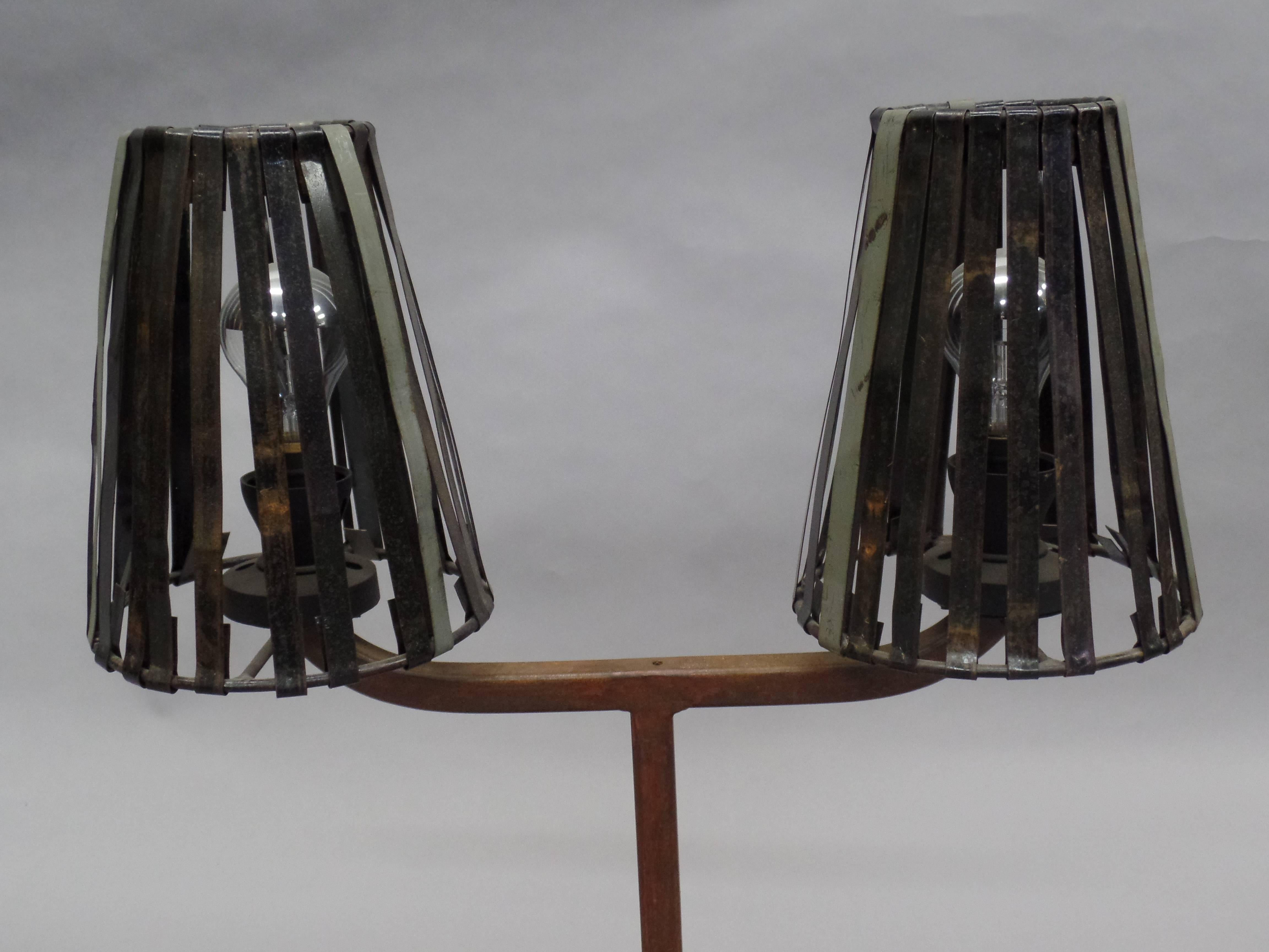 Mid-20th Century Pair of French Mid-Century Modern Industrial Table Lamps in Style Jean Prouvé