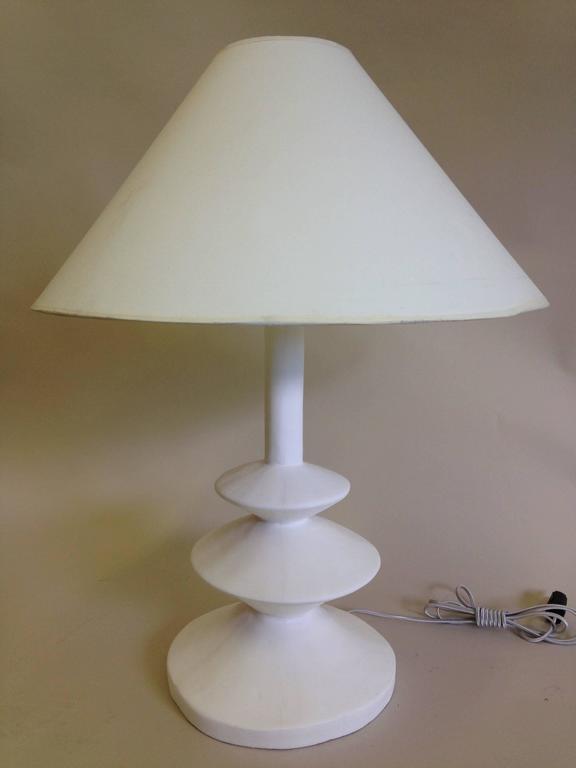 Iconic Pair of French Plaster Lamps by Jacques Grange for Yves Saint Laurent In Good Condition For Sale In New York, NY