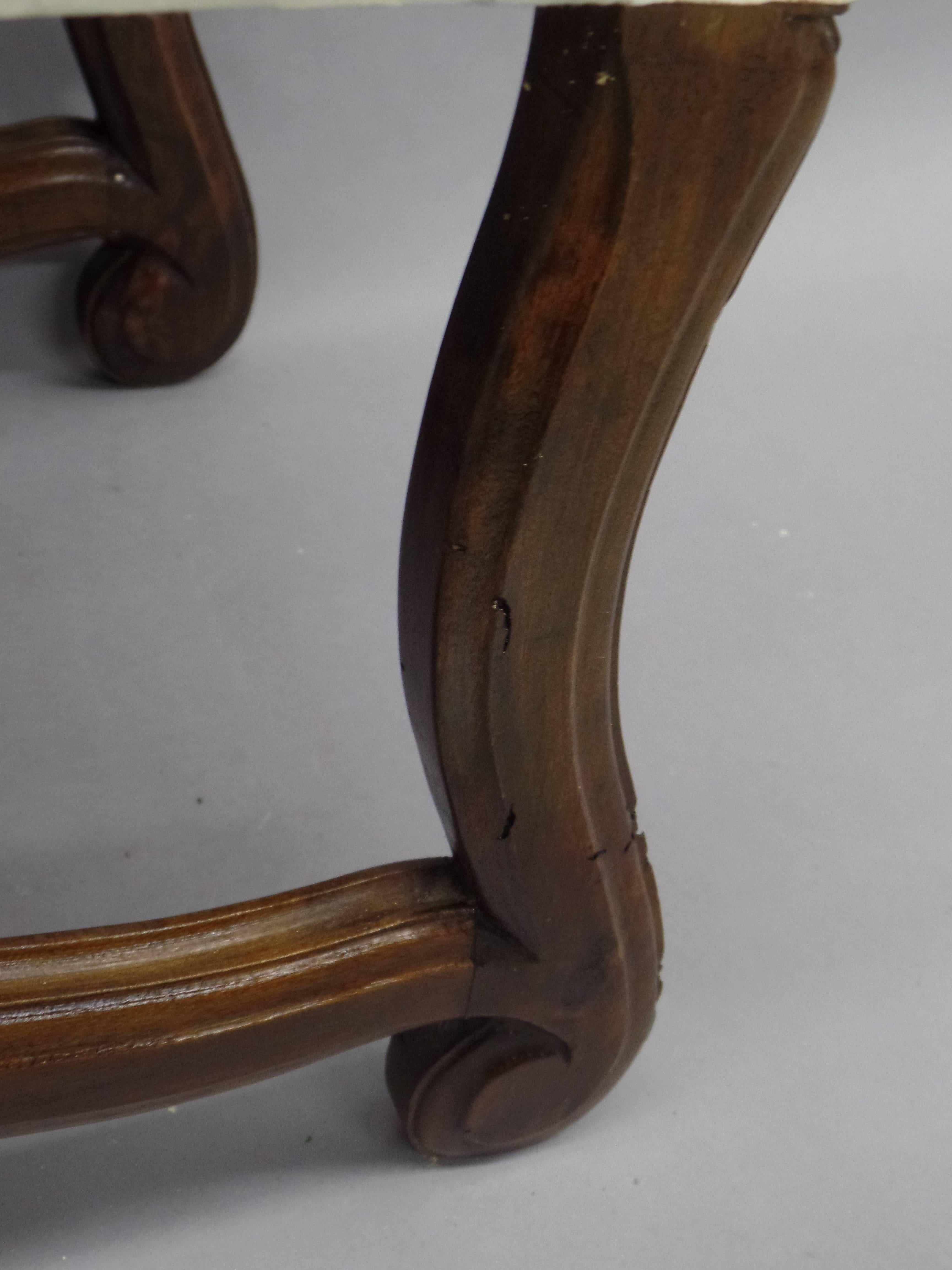 Pair of French 1930s Carved Stools or Benches in the Louis XIV Style For Sale 1