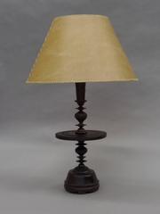 Pair of French Colonial Mid-Century Carved Wood Table Lamp Bases, 1930