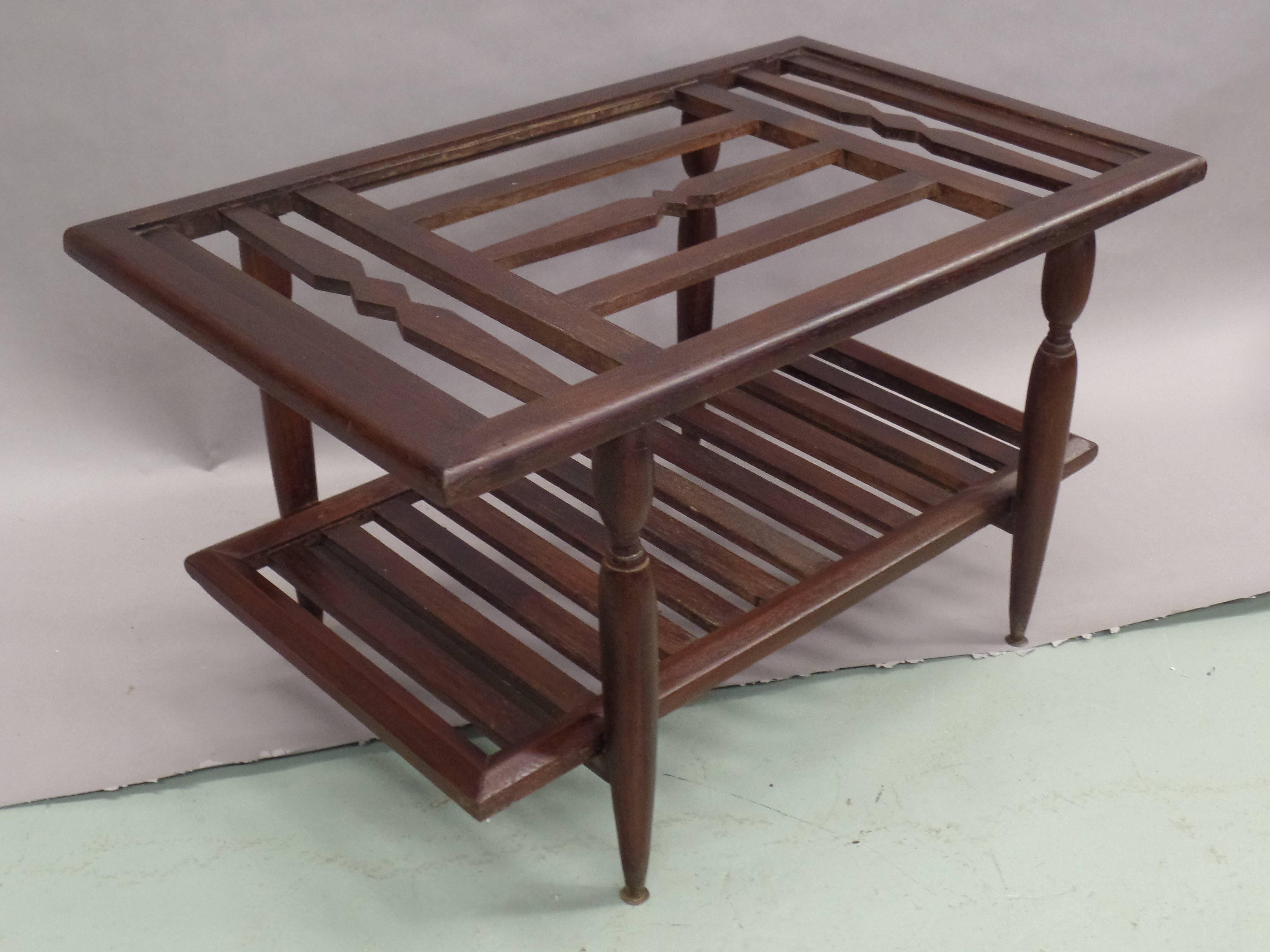 Mid-Century Modern Double Level French Colonial Cocktail Table, French Indochina, 1930 For Sale