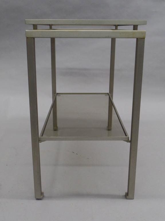 1 French Mid-Century Modern Nickel Side Table by Guy Lefevre for Maison Jansen For Sale 2