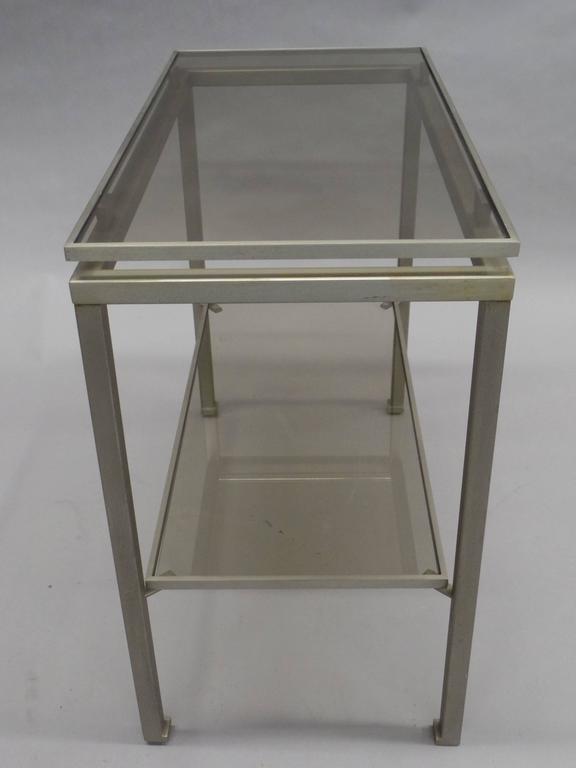 1 French Mid-Century Modern Nickel Side Table by Guy Lefevre for Maison Jansen For Sale 1