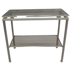 1 French Mid-Century Modern Nickel Side Table by Guy Lefevre for Maison Jansen