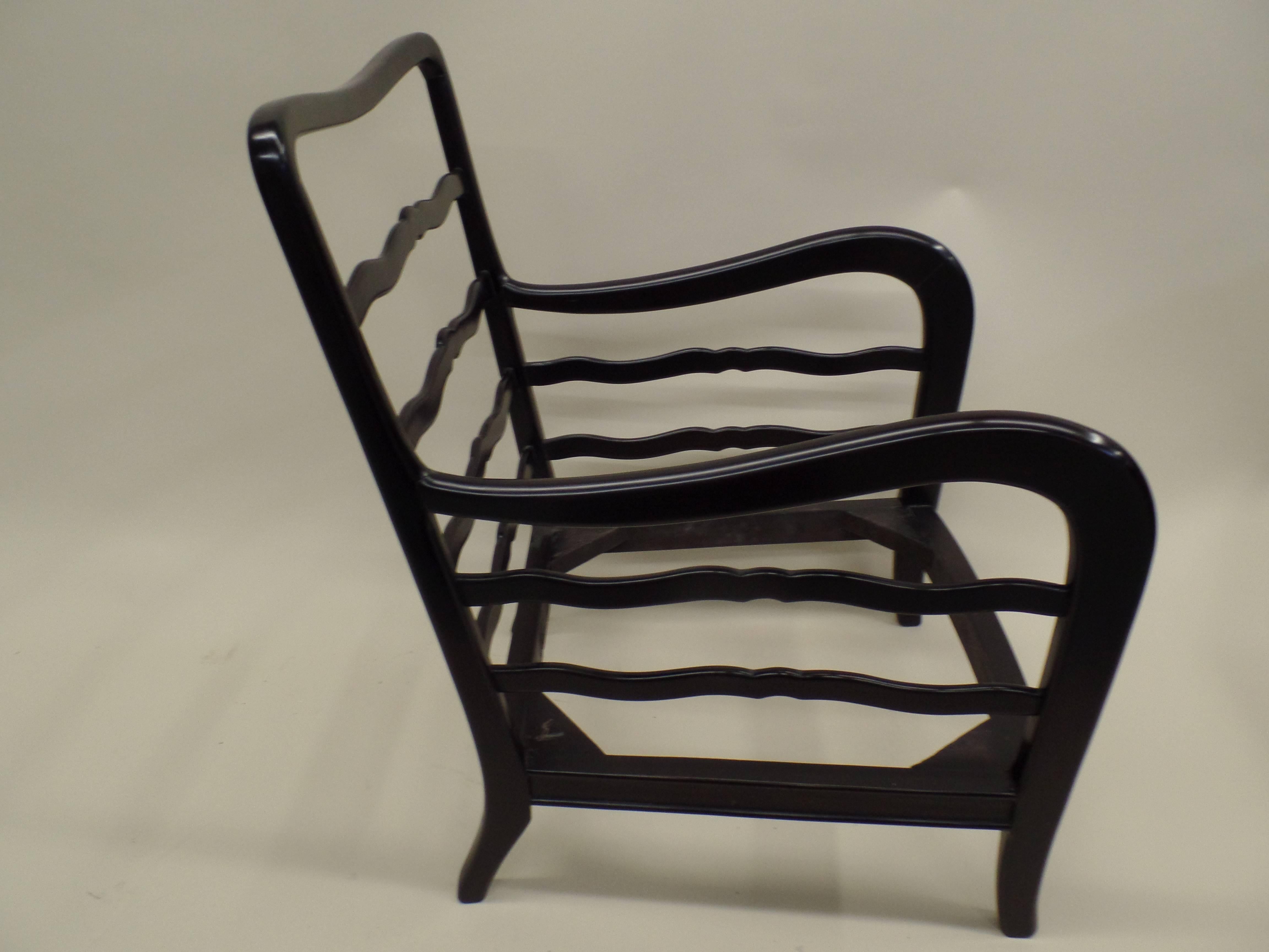 Pair of Italian Modern Neoclassical Walnut Lounge Chairs by Paolo Buffa, 1940 1