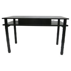 French Midcentury Modern Neoclassical Ebony Sycamore Desk by Leon Jallot, 1936
