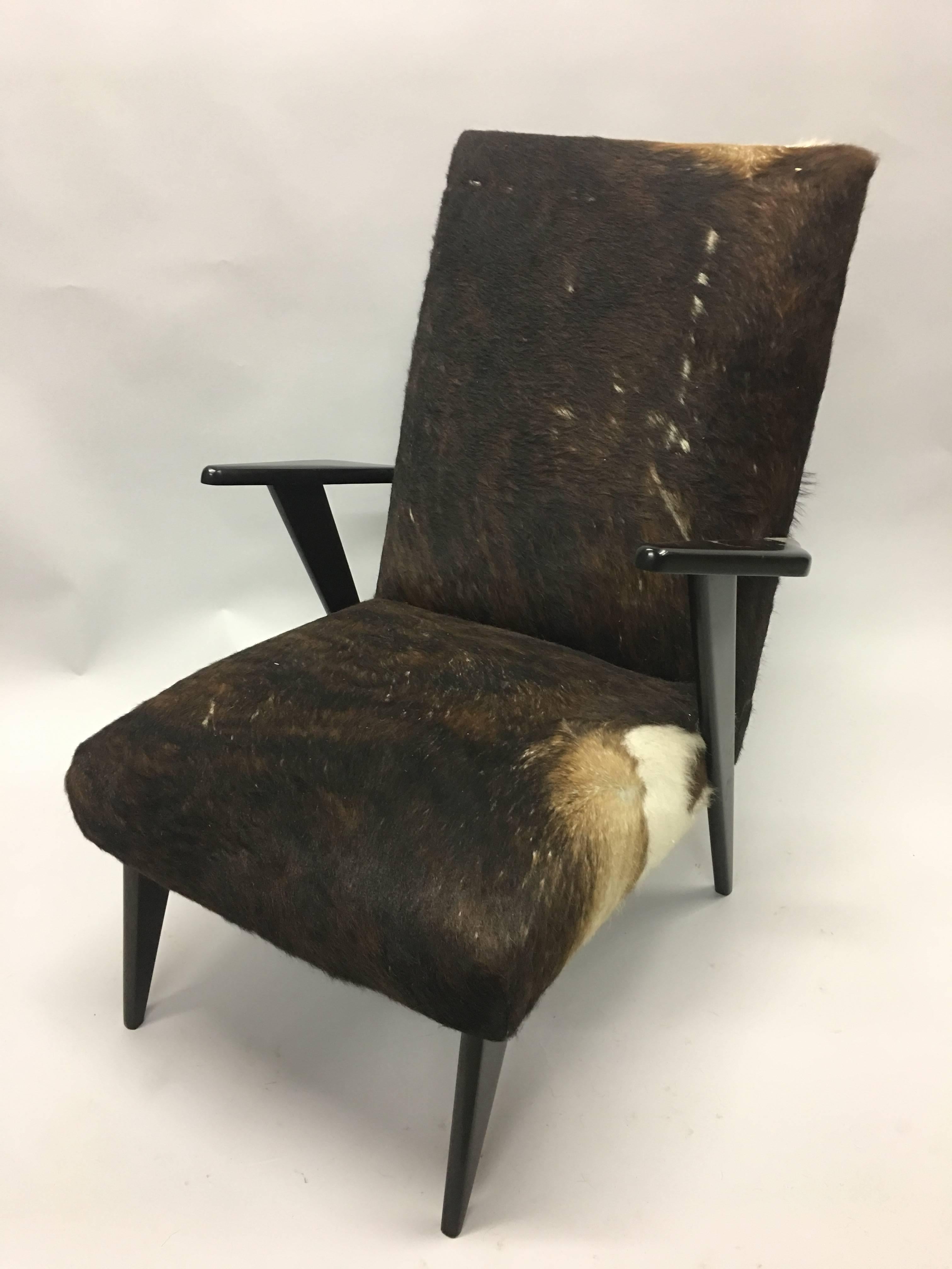 Pair of Italian Mid-Century Modern Lounge Chairs Attributed to Ico Parisi In Good Condition For Sale In New York, NY