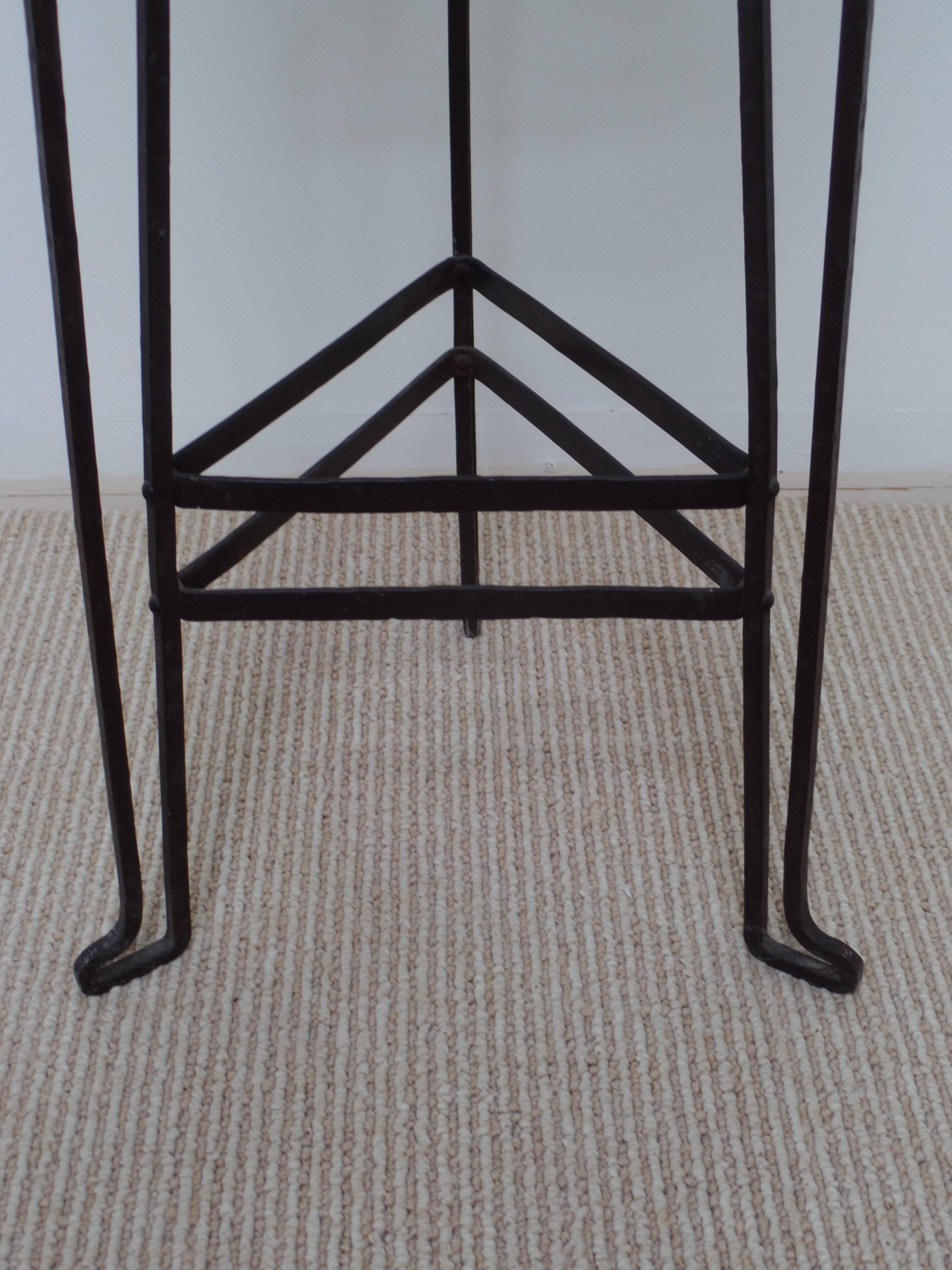 20th Century Austrian Early Modern Copper and Steel Gueridon or Side Table