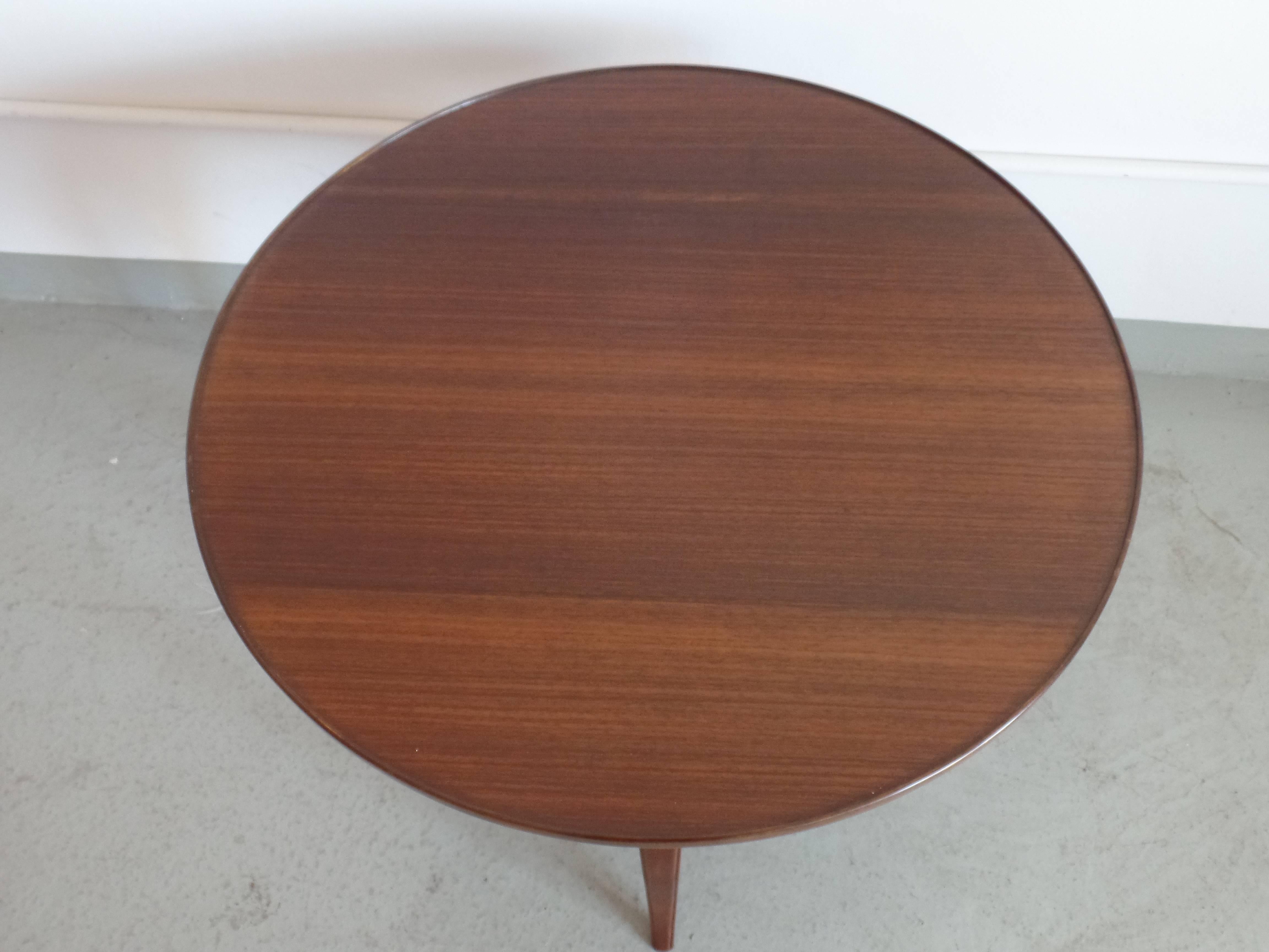 Mahogany Two French Side Tables/Cocktail Tables in the Style of Jules Leleu For Sale