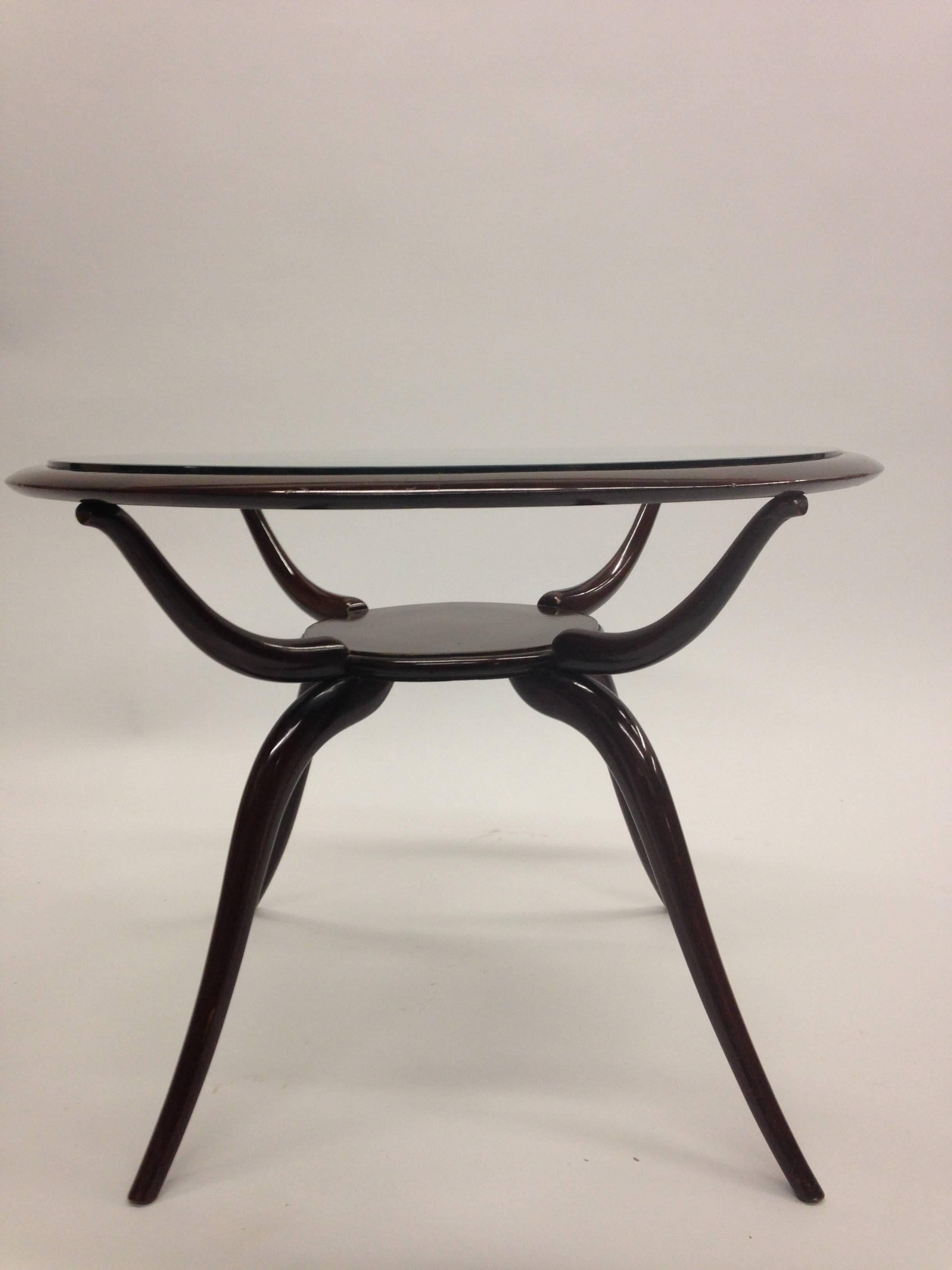 Glass Italian Mid-Century Modern Arachnid Coffee / Side Table, Guglielmo Ulrich, 1940