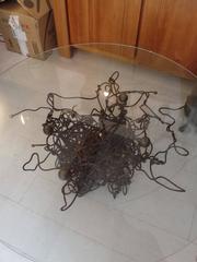 French Mid-Century Coffee Table / Sculpture in Compressed Copper & Bronze, Cesar