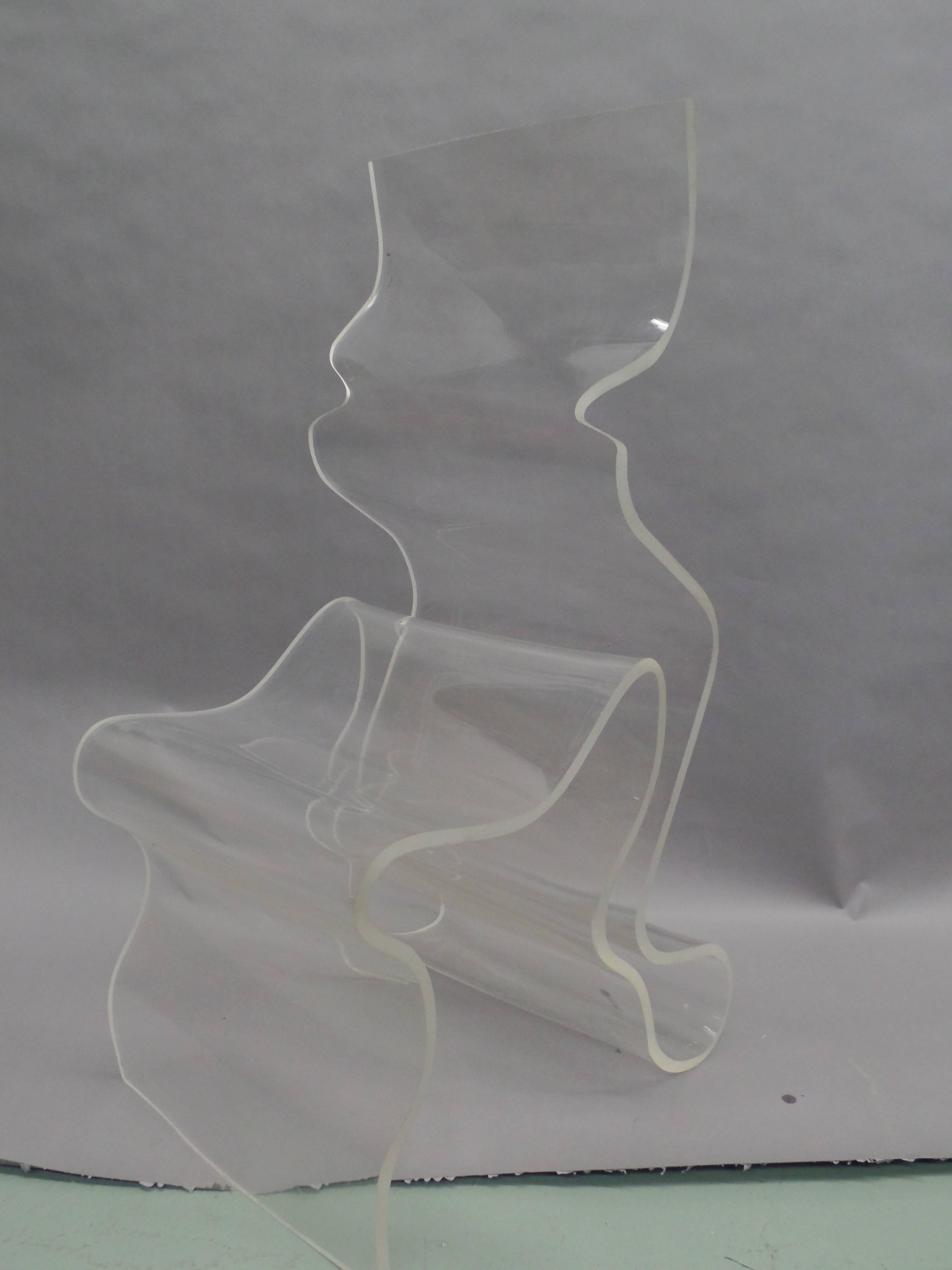 Mid-Century Modern Unique Artist Made Lucite 'Visionaire' Chair, 1990  For Sale