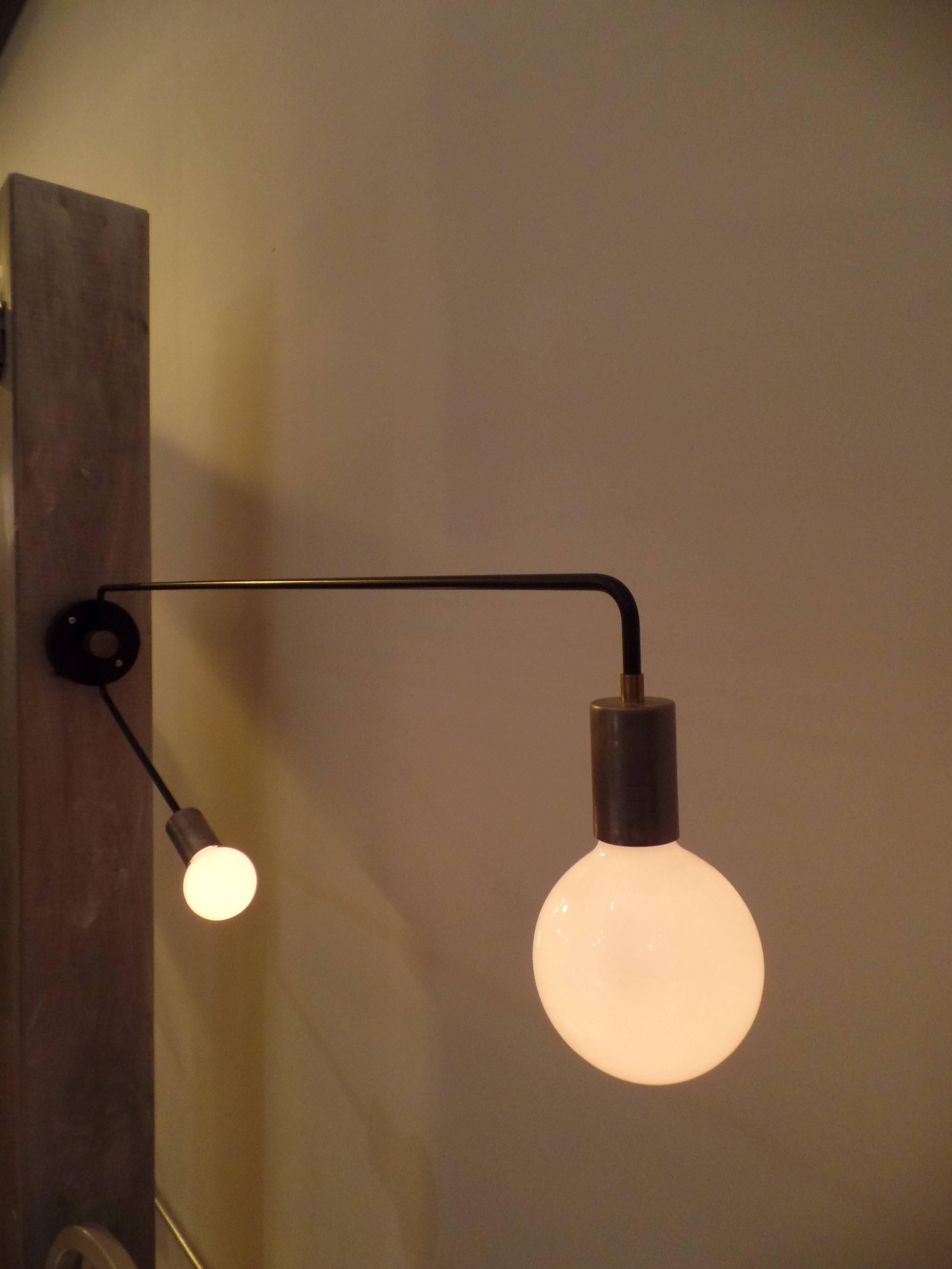 Canadian Four Modern Articulating Wall Arm Extension Lights / Sconces For Sale