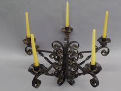 French Wrought Iron Midcentury Candelabra, Centerpiece, Chandelier