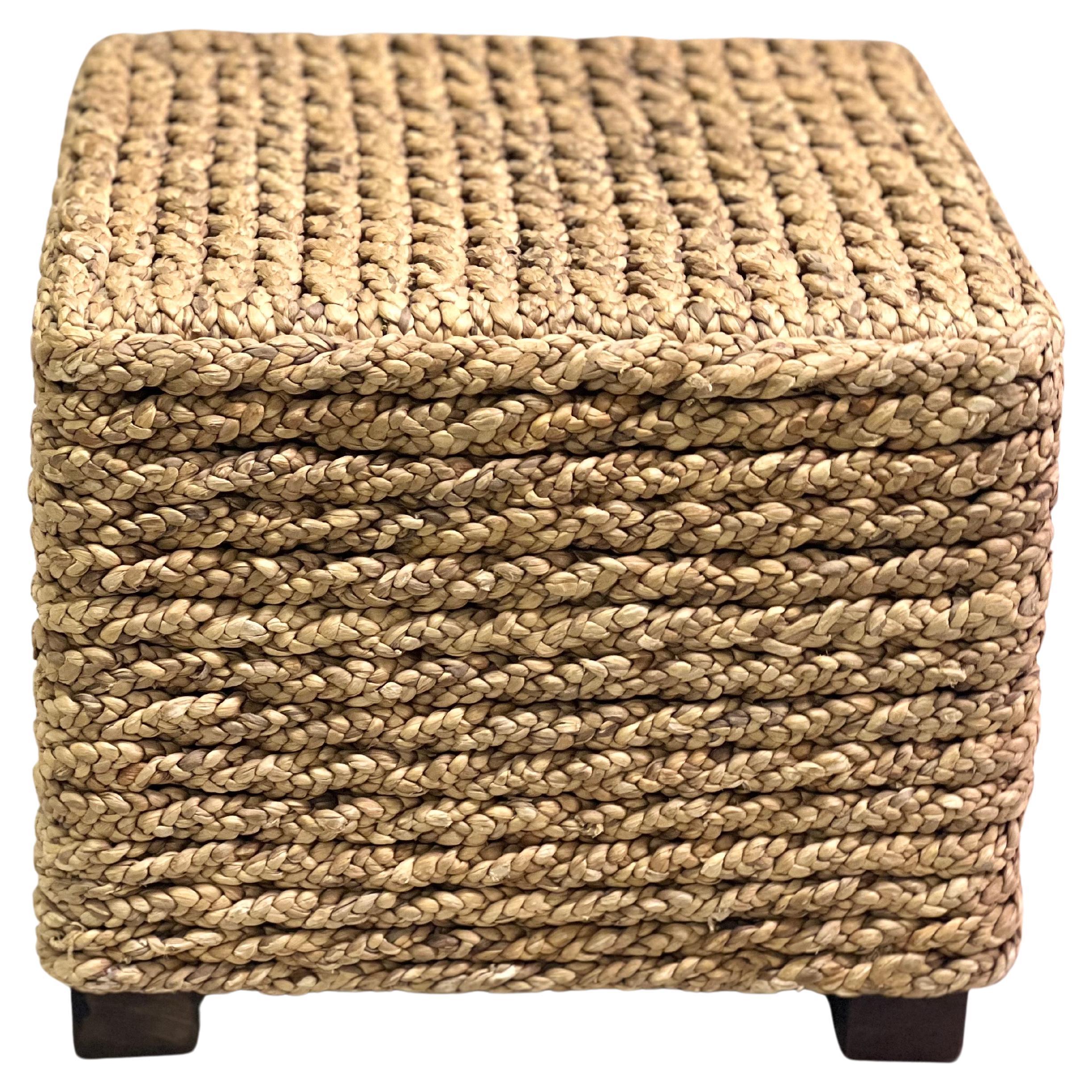 1 French Mid-Century Rope Stool / Bench by Adrien Audoux & Frida Minet For Sale