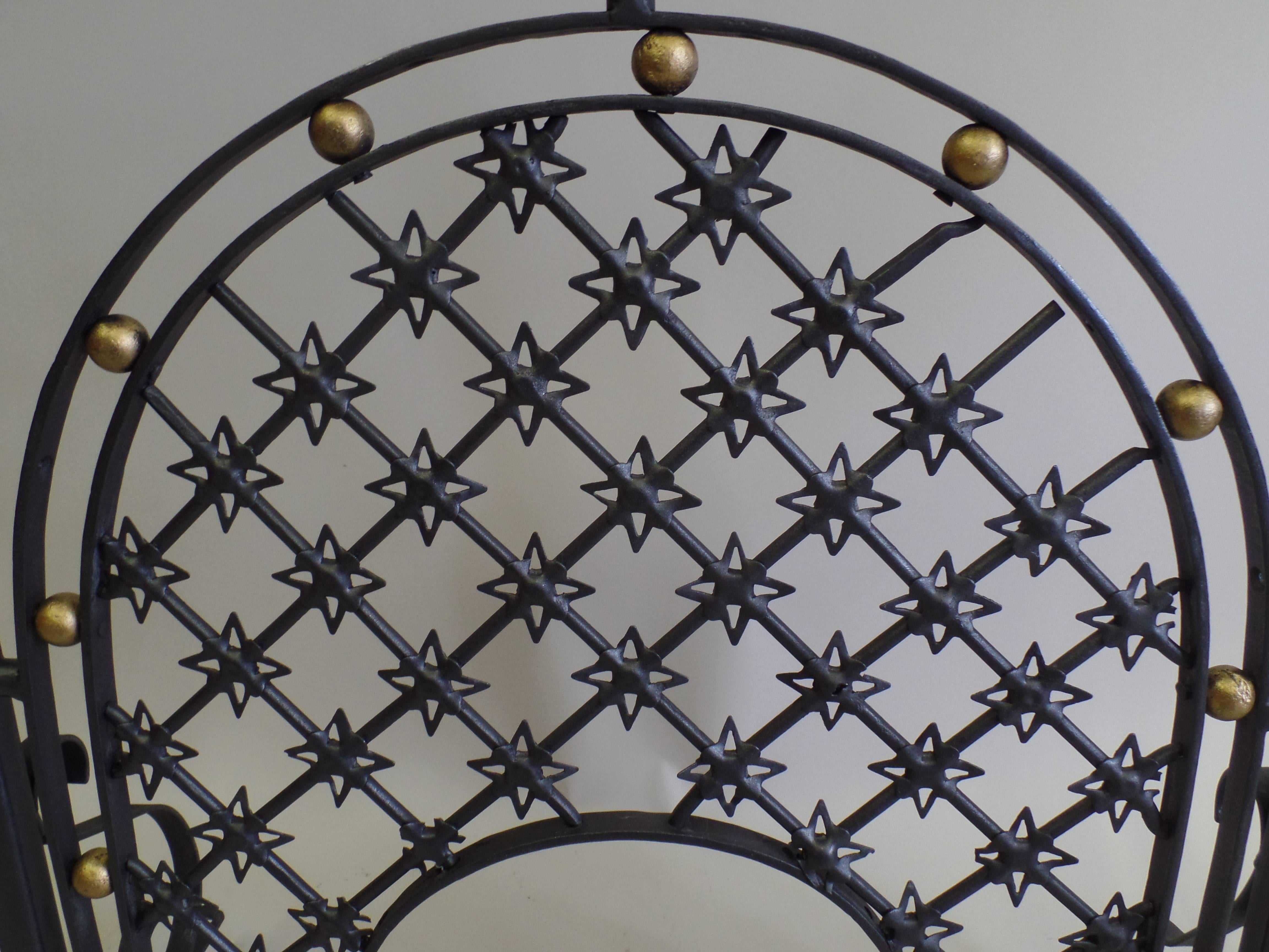 20th Century Two French Mid-Century Wrought Iron Fire Screens Attributed to Gilbert Poillerat For Sale