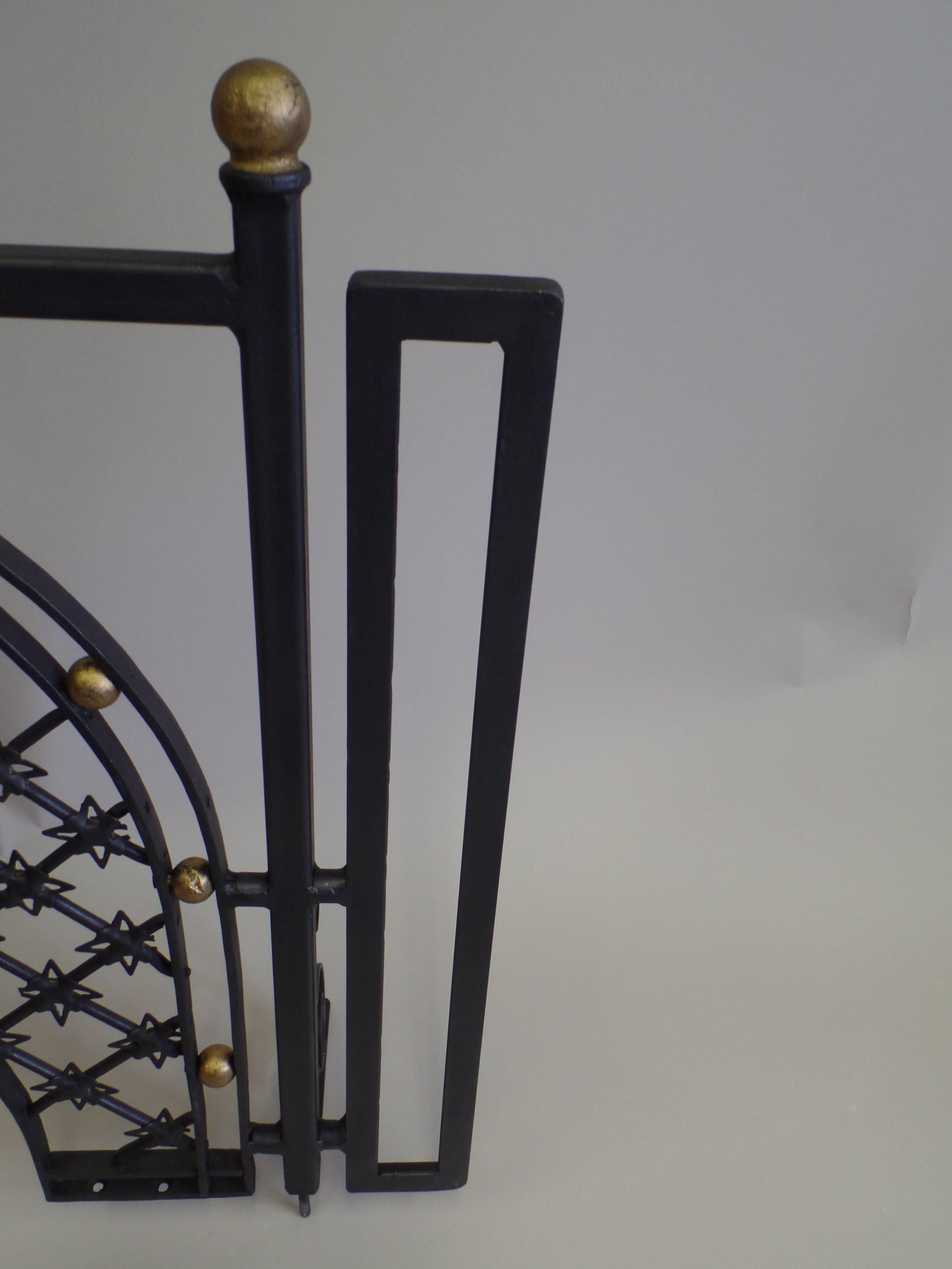 Two French Mid-Century Wrought Iron Fire Screens Attributed to Gilbert Poillerat For Sale 1