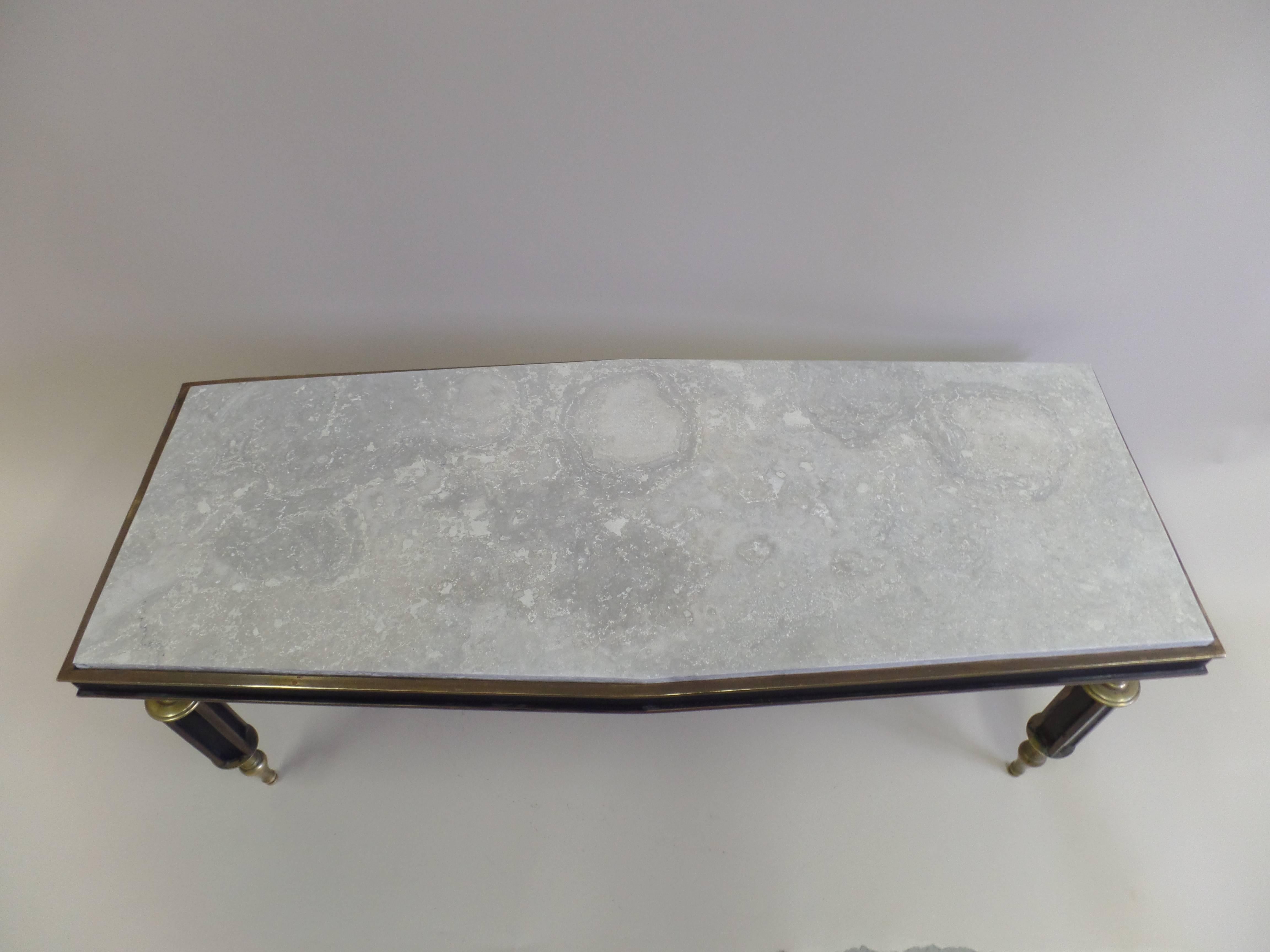 Rare Italian Modern Neoclassical Gilt Bronze Coffee Table Attr. to Gio Ponti In Good Condition For Sale In New York, NY