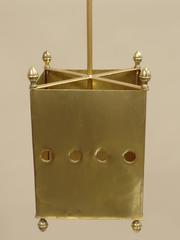 French Mid-Century Modern Neoclassical Brass Pendants/ Lanterns, Maison Baguès