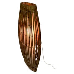 French Midcentury Rattan Light Sculpture/ Floor Lamp, Janine Abraham & D Jan Roi