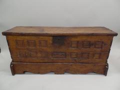 French Hand Carved Wood Directoire Coffre or Chest/ Armoire/ Bench, circa 1795