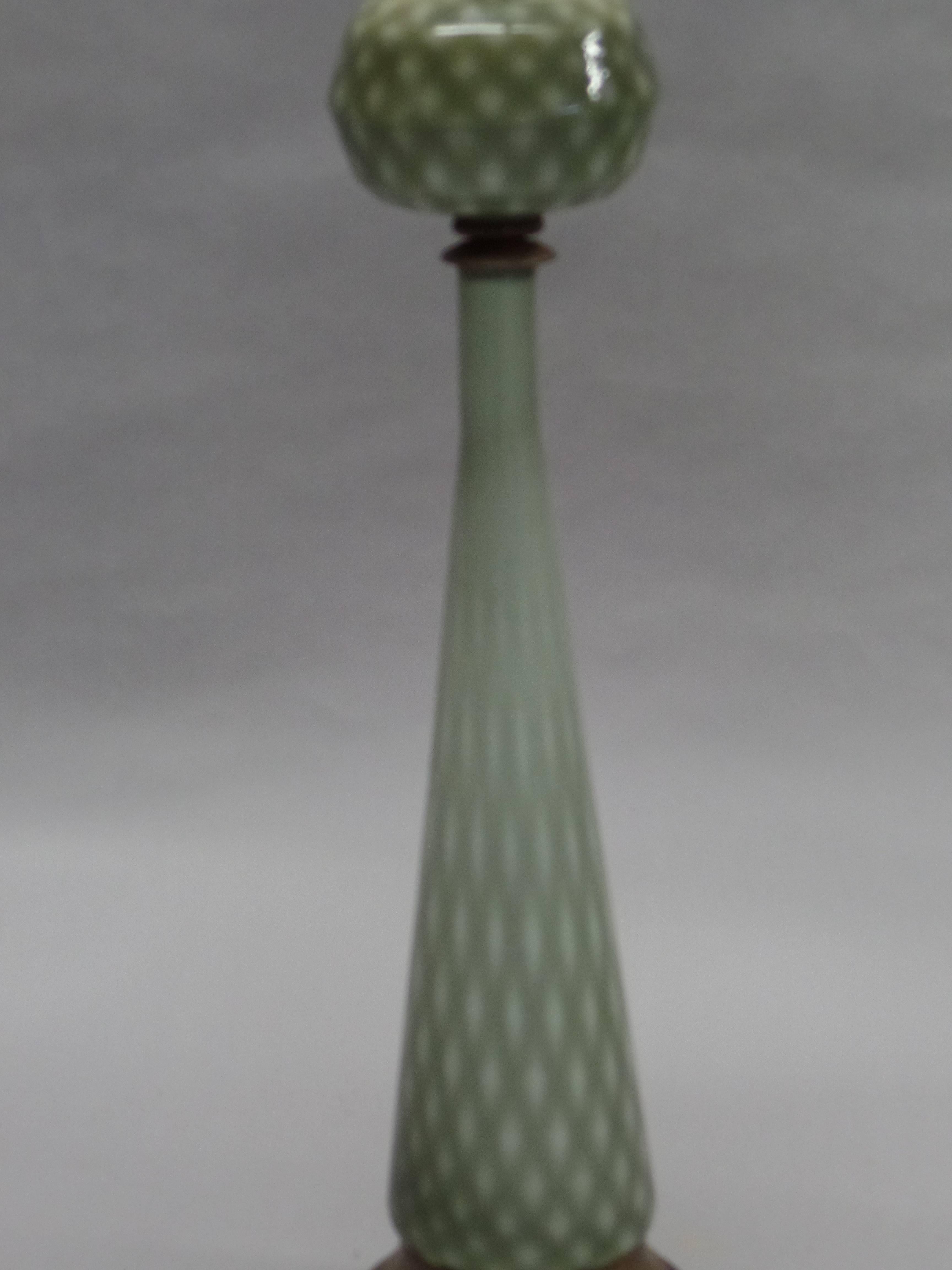 Italian Pair of Large Mid-Century Modern Neoclassical Murano/Venetian Glass Table Lamps For Sale