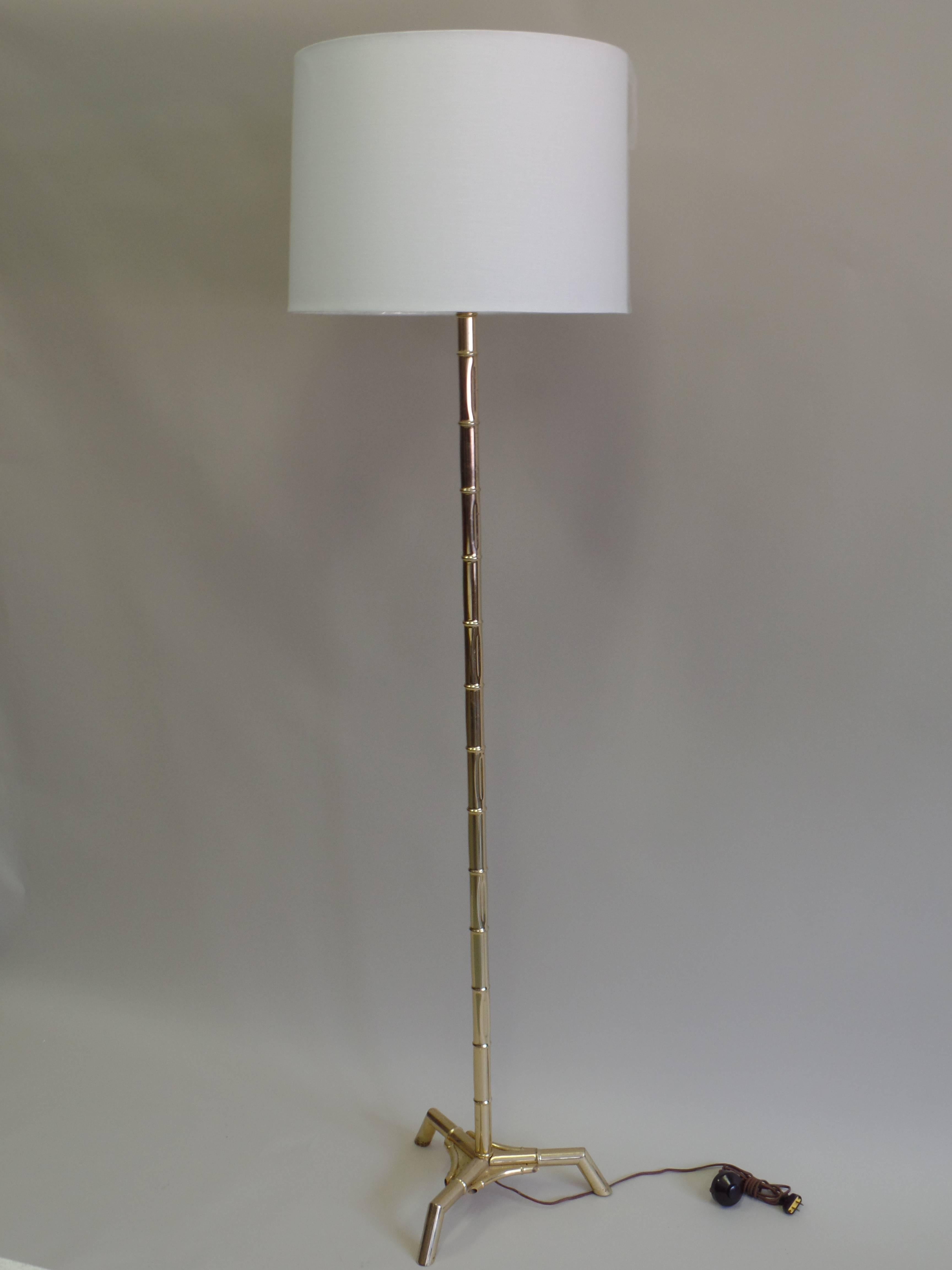 brass bamboo floor lamp