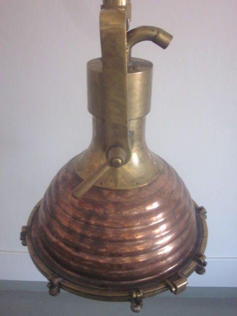 large copper chandelier