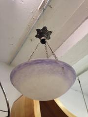 French Art Nouveau 'Pate Verre' Chandelier / Pendant by Degué