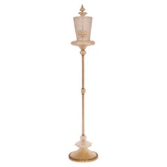 Retro Italian Mid-Century Modern Neoclassical Murano / Venetian Glass Floor Lamp