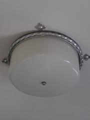 Large French 40's Modern Neoclassical Flush Mount Fixture