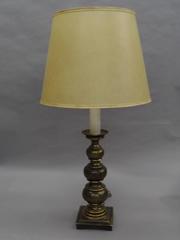 Pair of British MId-Century Modern Neoclassical Brass Ball Lamps