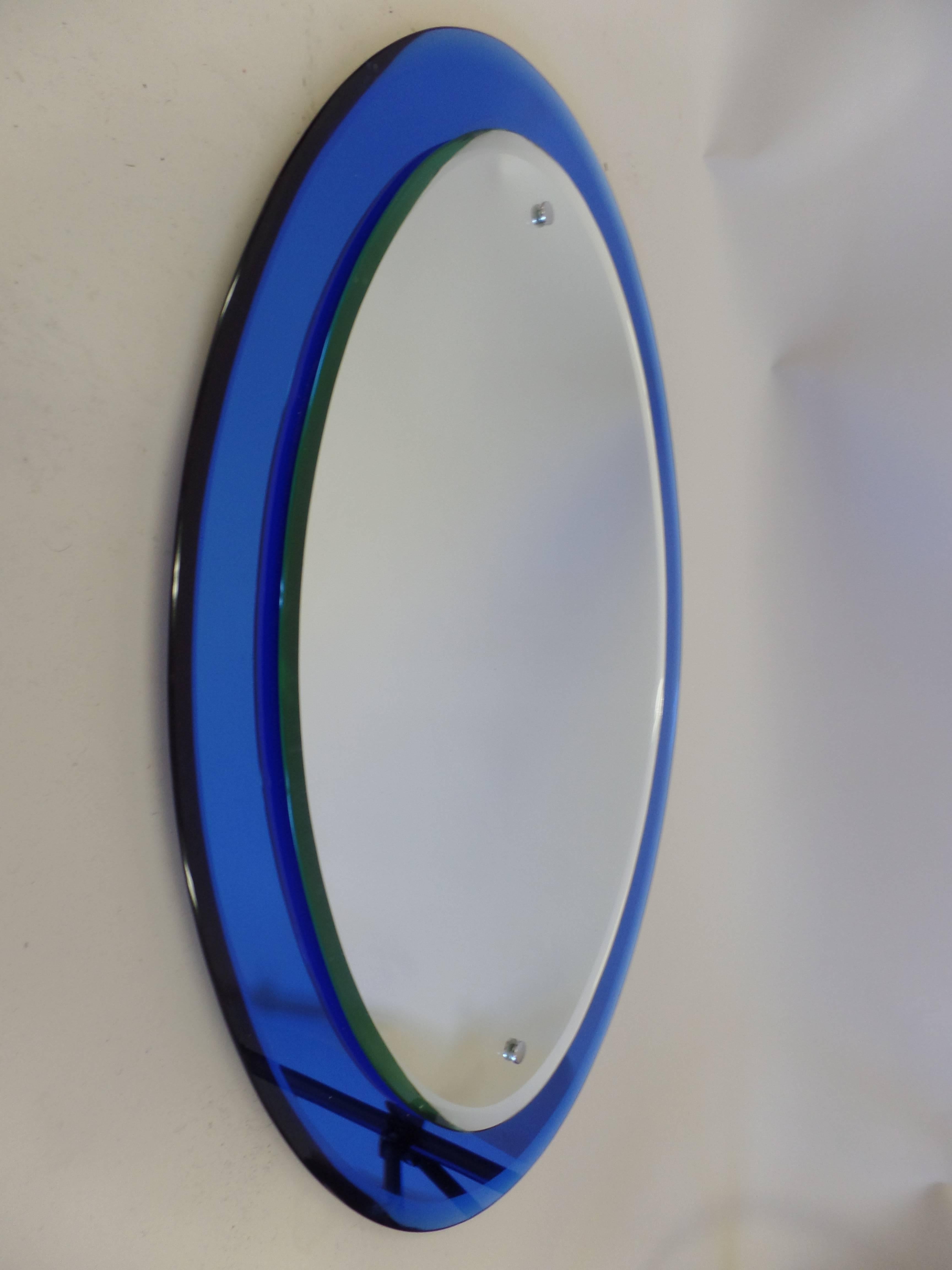 Italian Mid-Century Modern Mirror in the Style of Max Ingrand for Fontana Arte In Excellent Condition In New York, NY