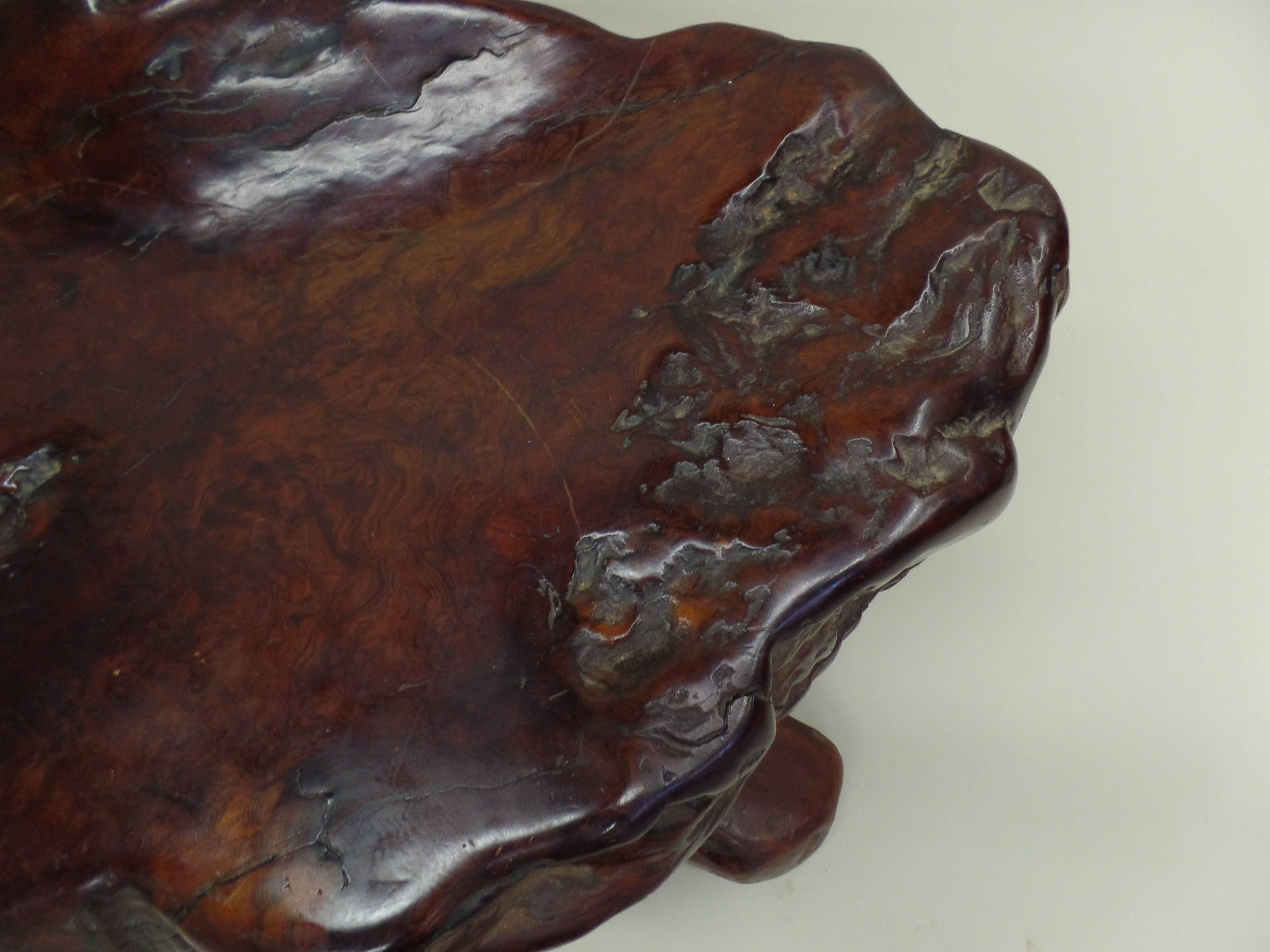 Hardwood French Modern Craftsman Hand Carved Wood Alpine Bench in an Organic Form, 1930 For Sale