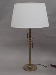 Pair of Mid-Century Modern Nickeled Copper Table Lamps Attr. to James Mont, 1940