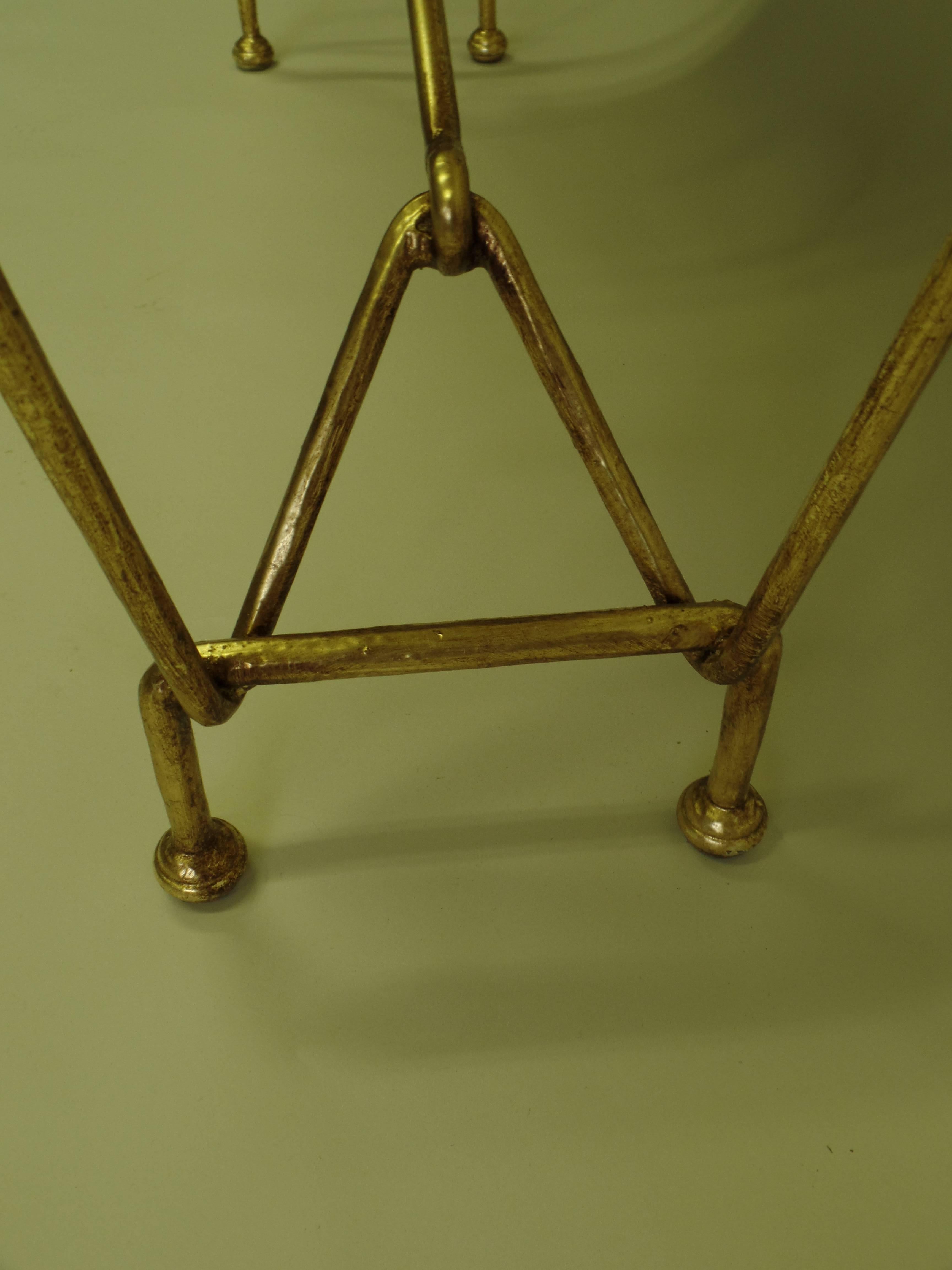Italian Modern Neoclassical Gilt Iron Console by Giovanni Banci for Hermes For Sale 1