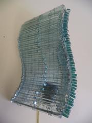 Paar italienische, handgefertigte, handgeschliffene Glas-Leuchter Attr. to Danny Lane's