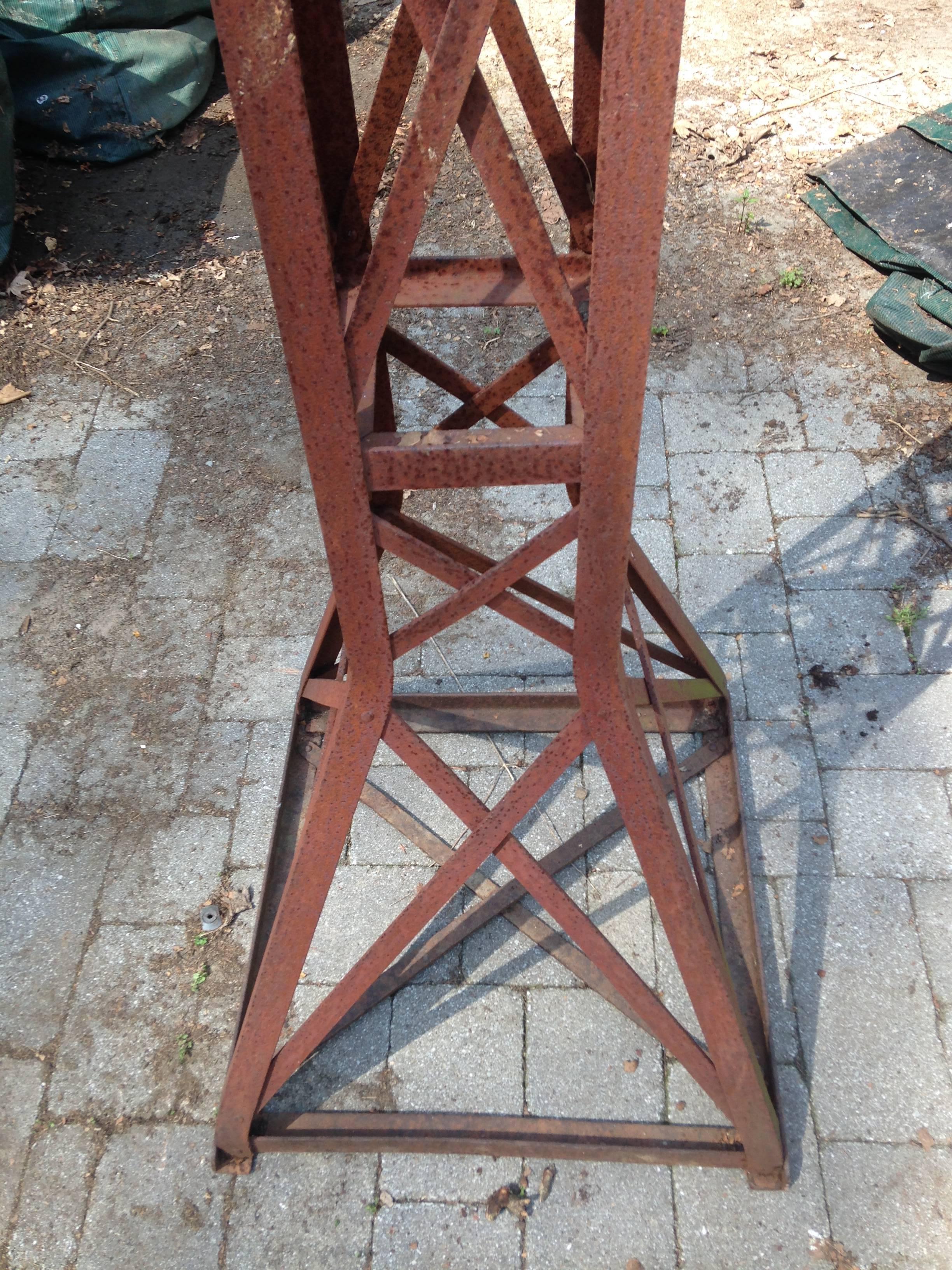 20th Century Rare Large French Early Modern Iron Sculpture / Eiffel Tower Obelisk, 1920 For Sale