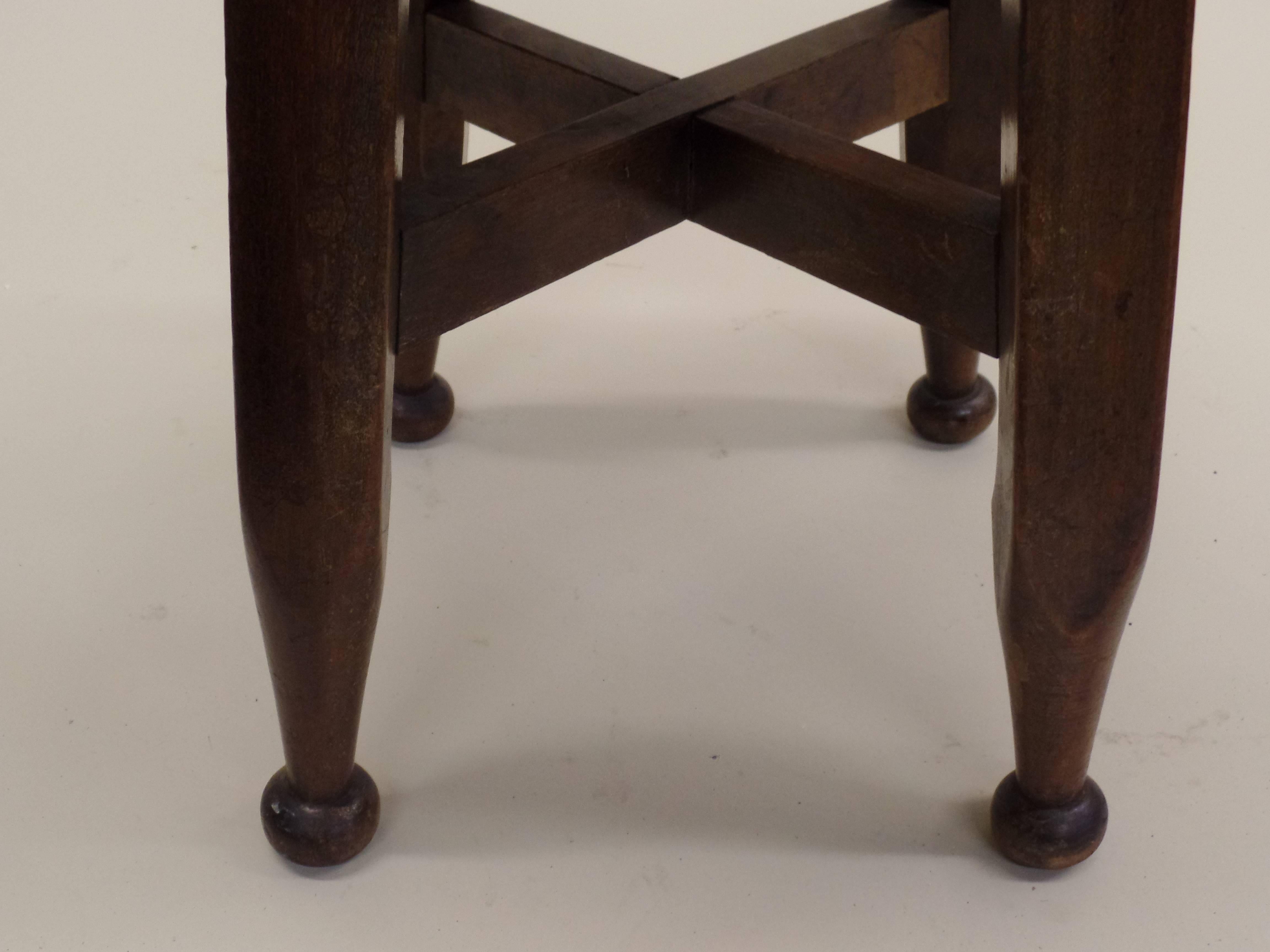 20th Century Four French Mid-Century Modern Neoclassical Hand-Carved Wood Stools, circa 1940 For Sale