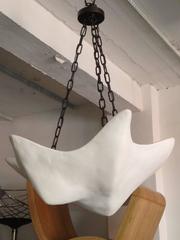 Two French Plaster Chandeliers after a Model by Alberto and Diego Giacometti