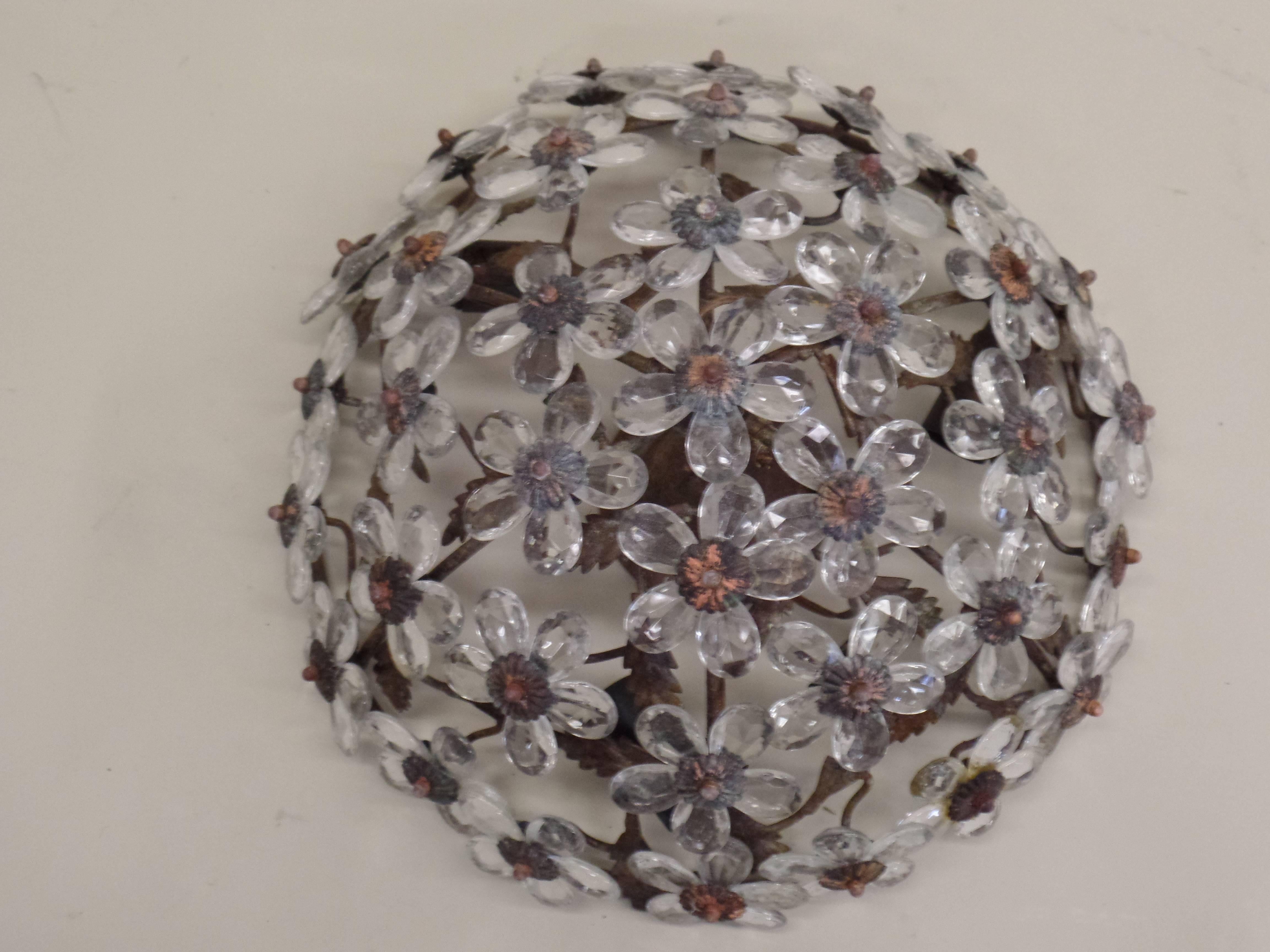 Italienische Einbaubeleuchtung aus Muranoglas / venezianischem Kristall / Glas mit Blumenmuster aus der Mitte des Jahrhunderts (Moderne der Mitte des Jahrhunderts) im Angebot