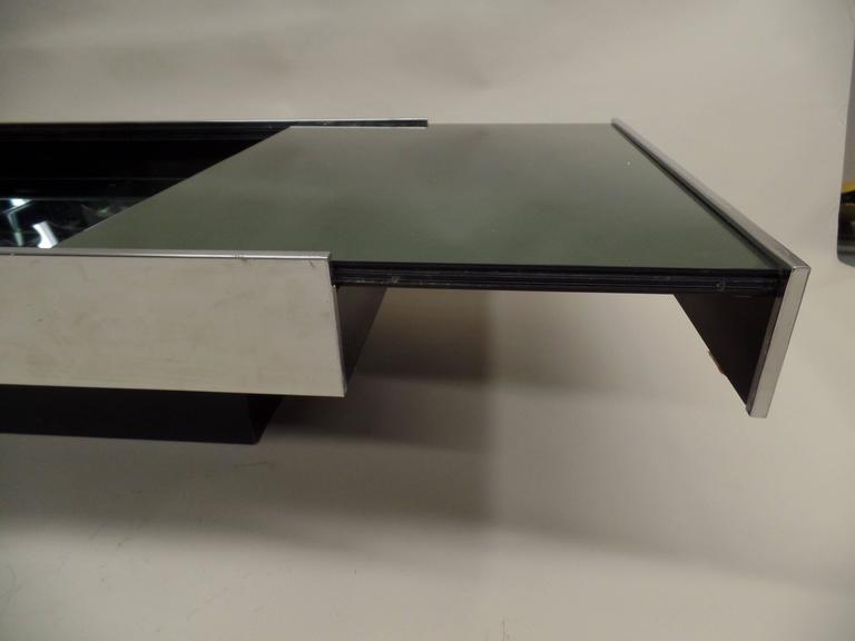 Expandable Italian Mid-Century Modern Coffee Table by Willy Rizzo for Cidue 1970 For Sale 3