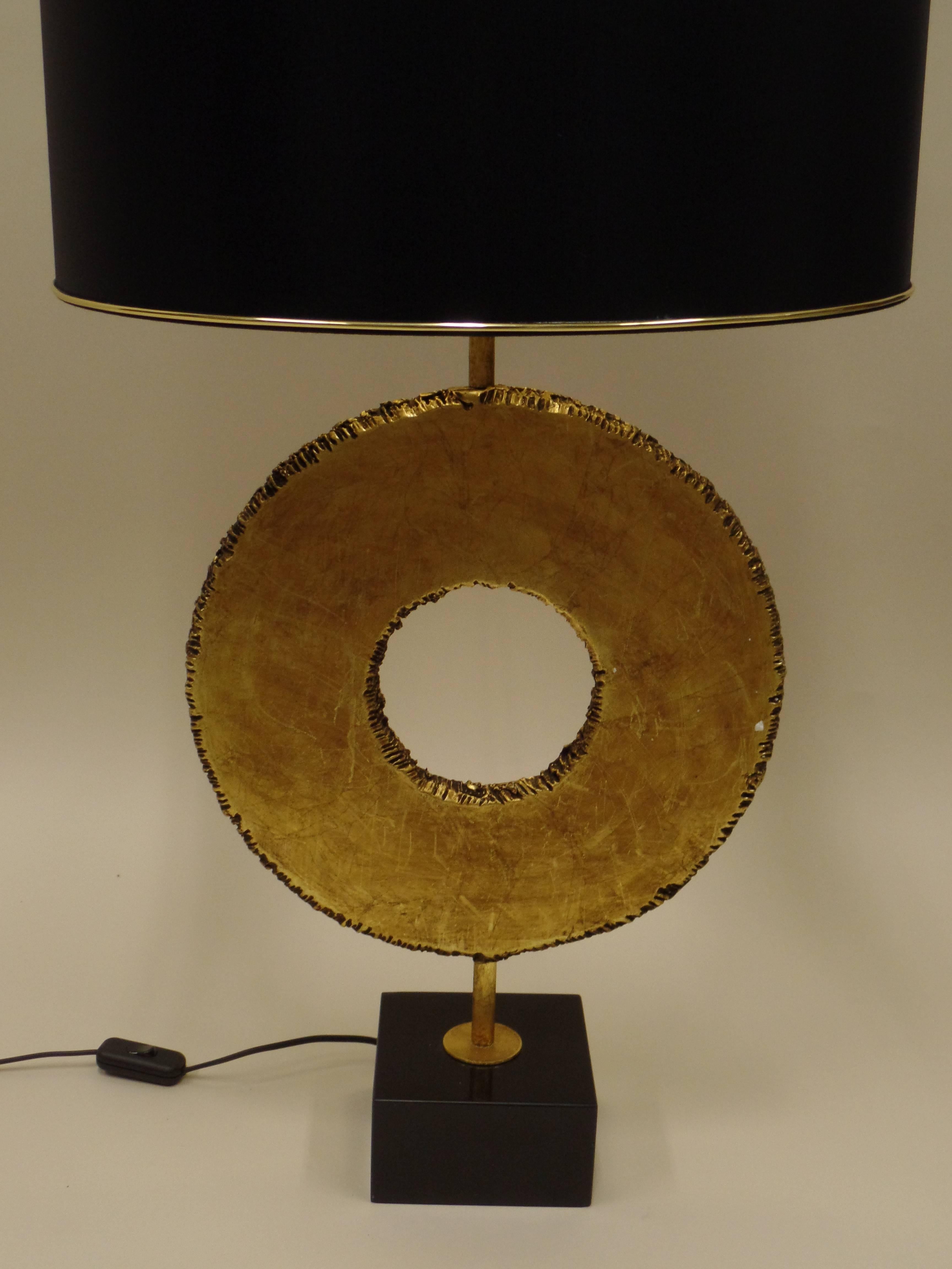 20th Century Pair of Italian Mid-Century Modern Gilt Bronze Table Lamps by Giovanni Banci