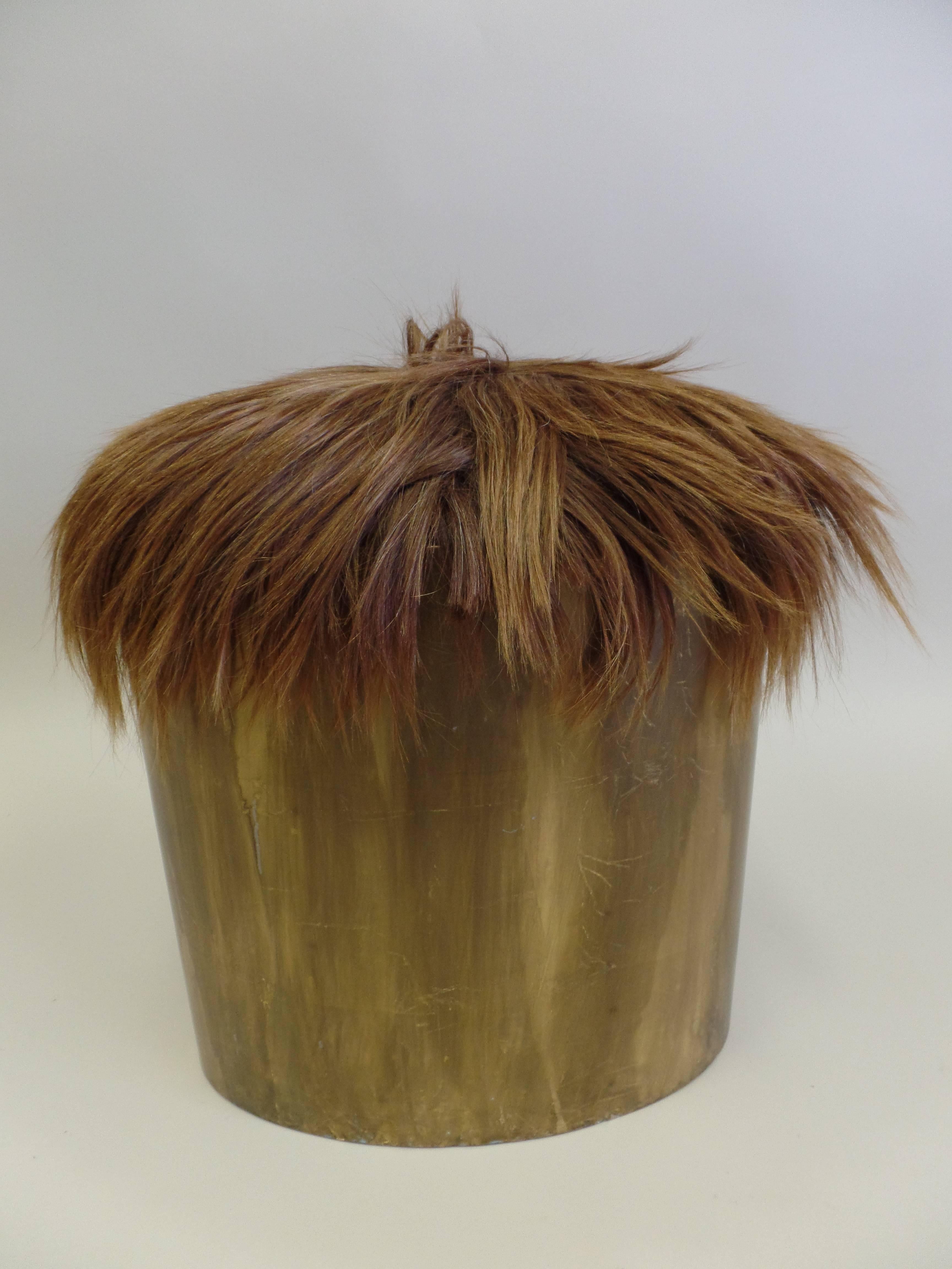 20th Century Four Gilt & Horse Hair Stools Attr. to Malcolm McLaren, c. 1976 For Sale