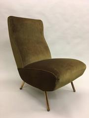 Rare Pair of Mid-Century Modern Triennale Lounge Chairs, Marco Zanuso Italy 1951