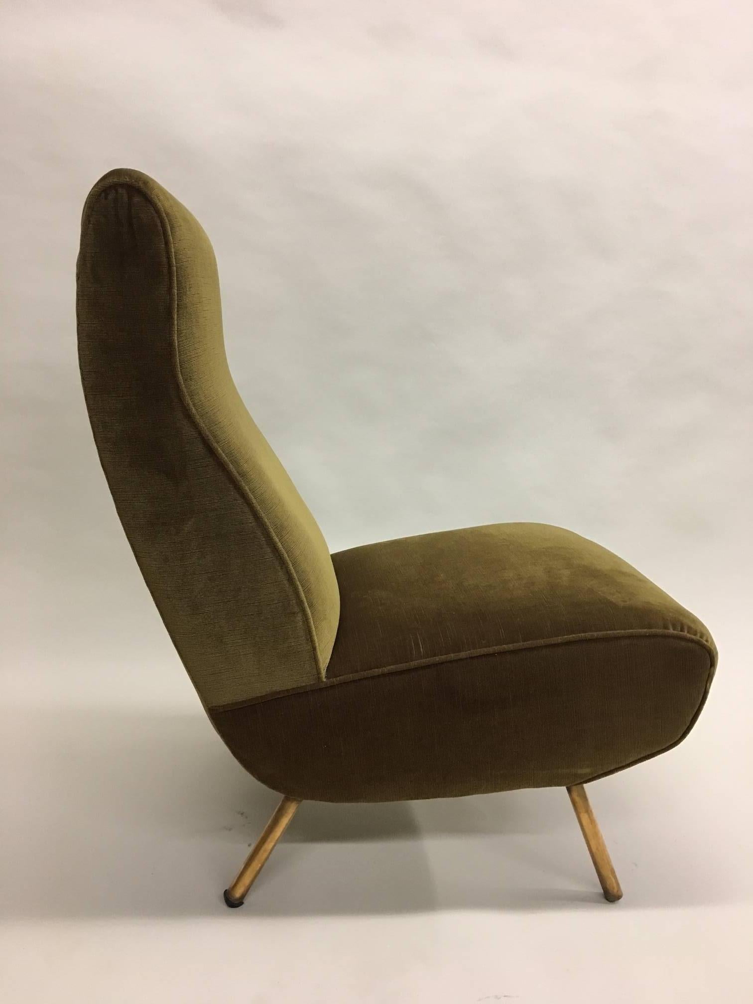 20th Century Rare Pair of Mid-Century Modern Triennale Lounge Chairs, Marco Zanuso Italy 1951 For Sale