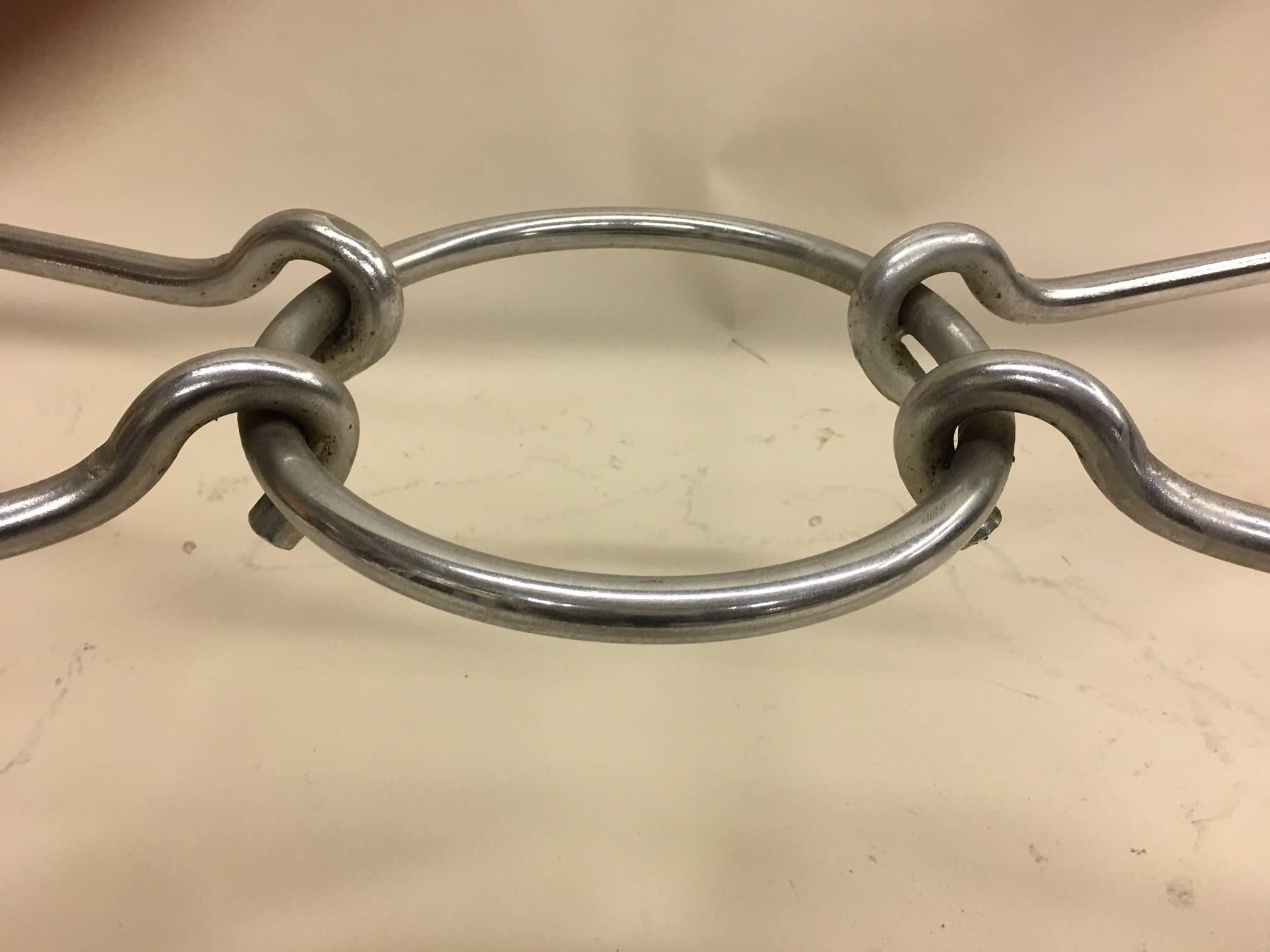 20ième siècle Table basse italienne moderne du milieu du siècle en nickel & en verre:: Giovanni Banci & Hermes