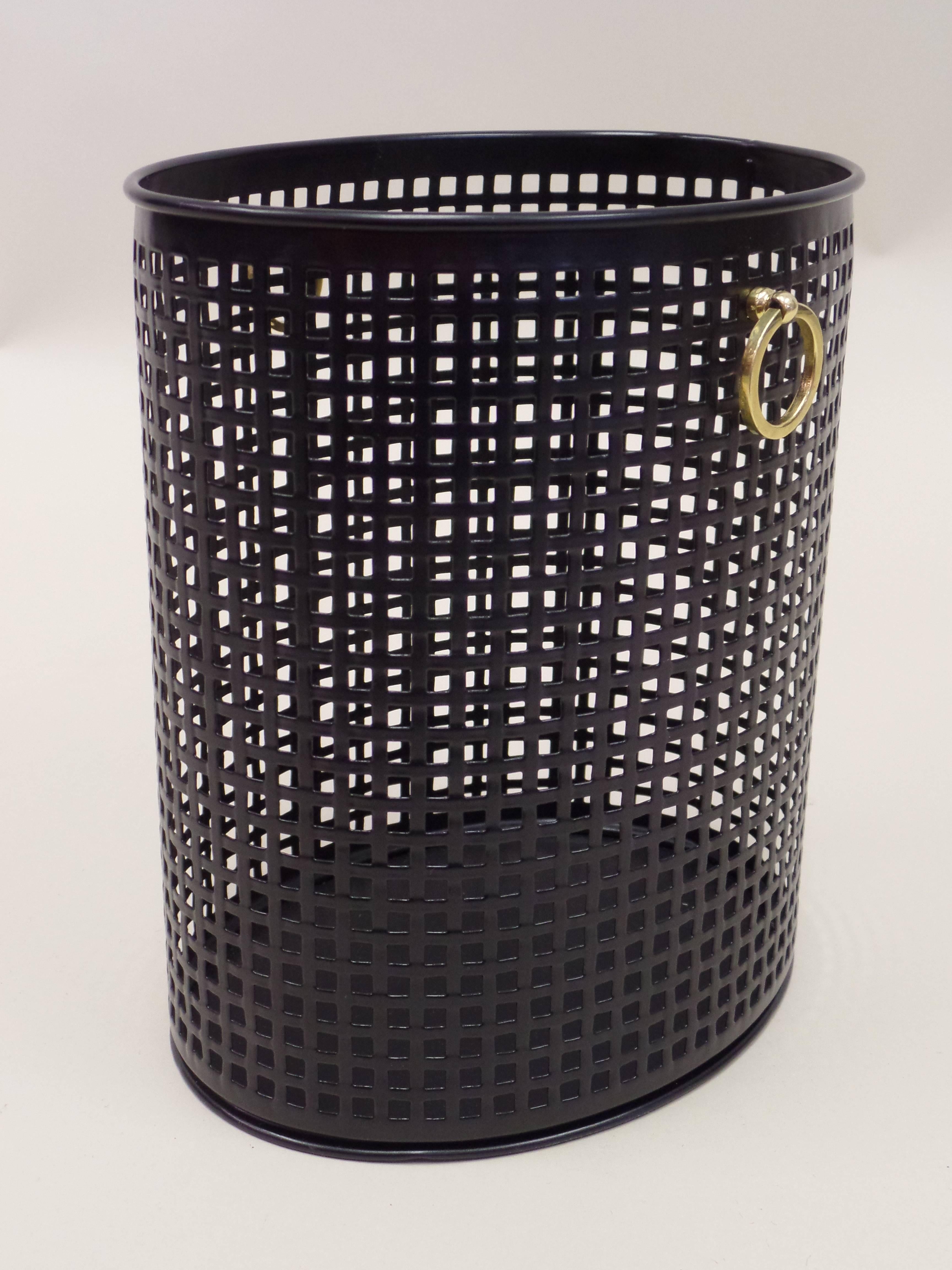 French Modern Neoclassical Waste Basket Attributed to Jacques Adnet, 1950 1