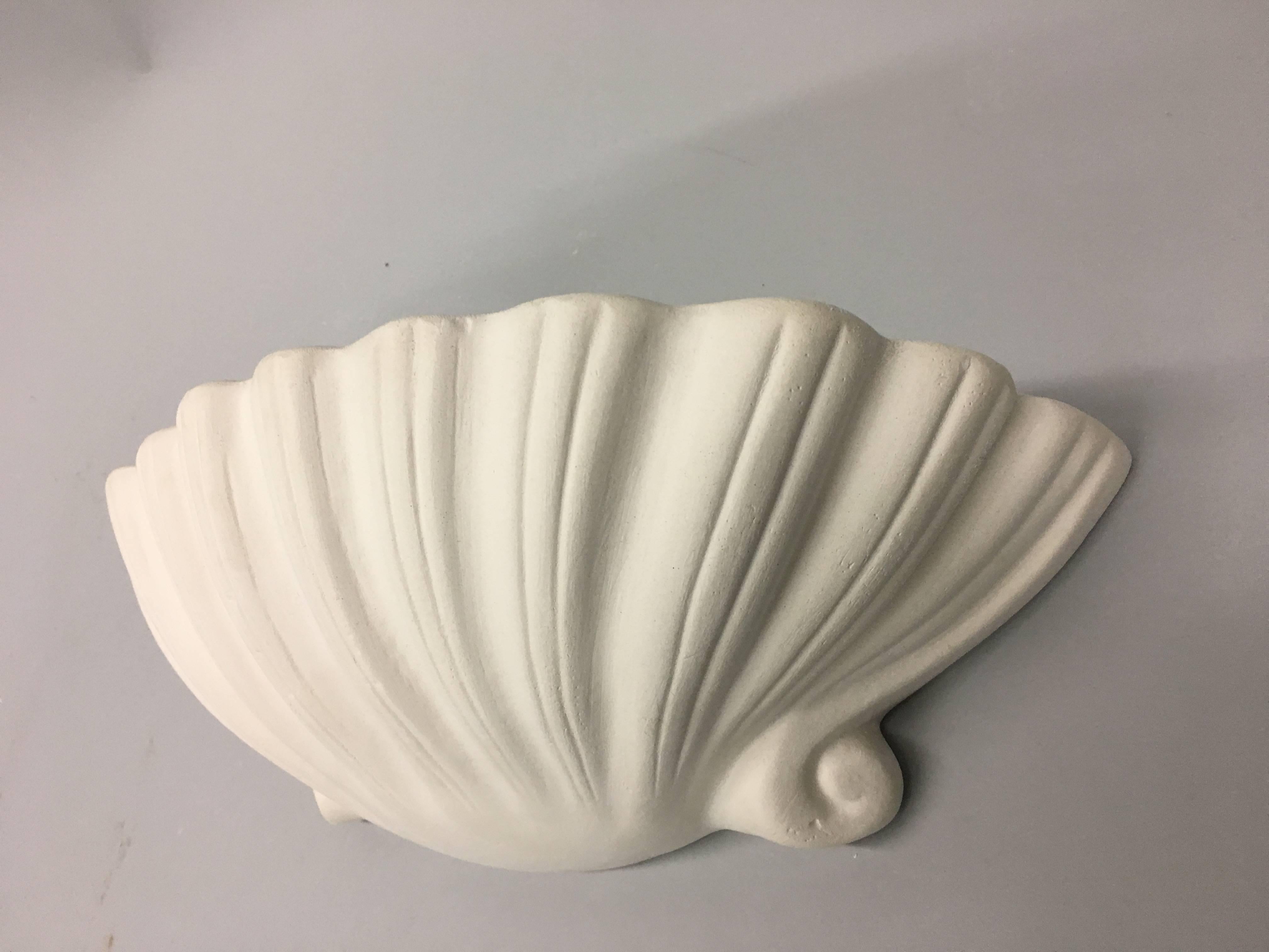 plaster shell sconce